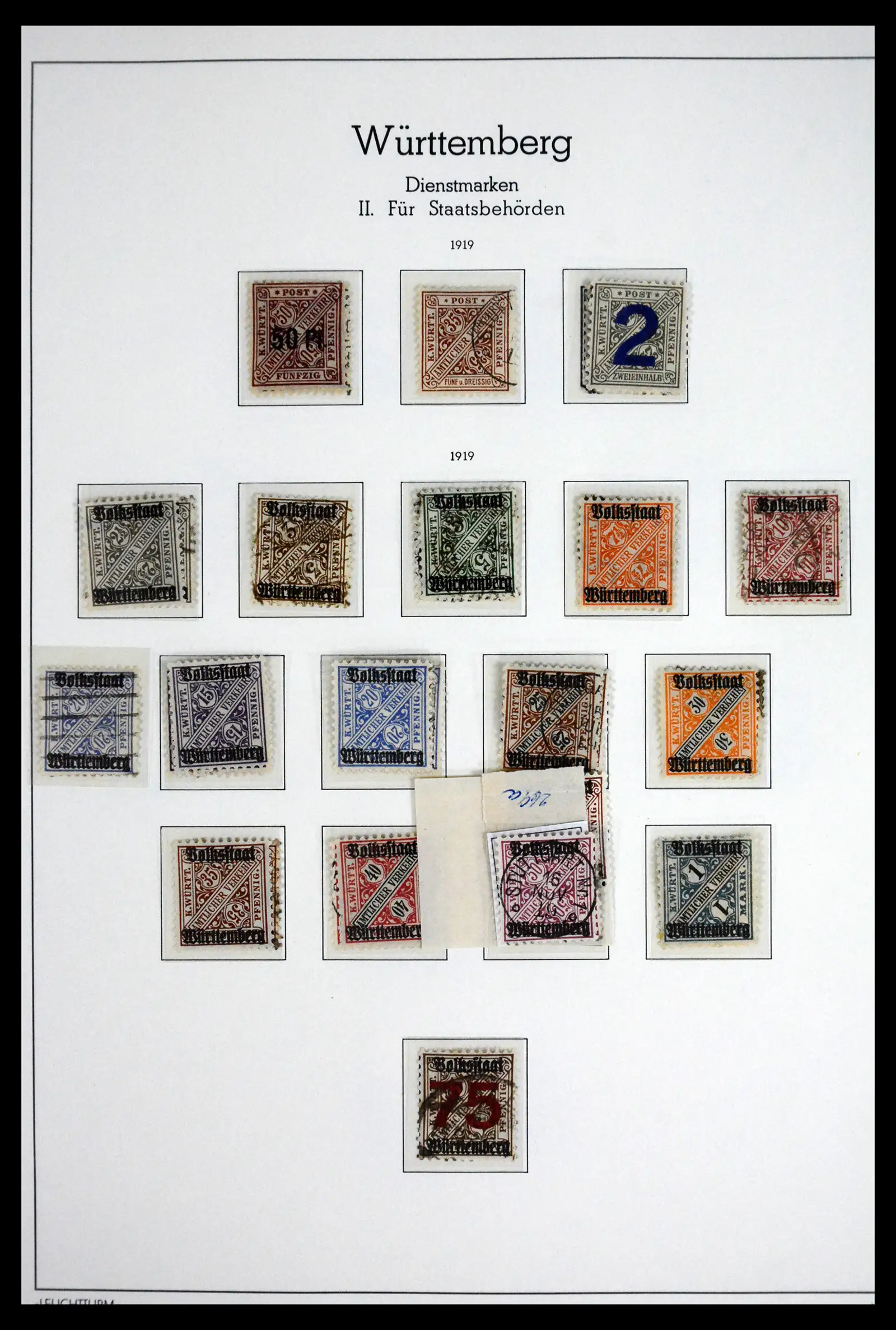 41805 0018 - Stamp collection 41805 Wurttemberg complete 1852-1920.
