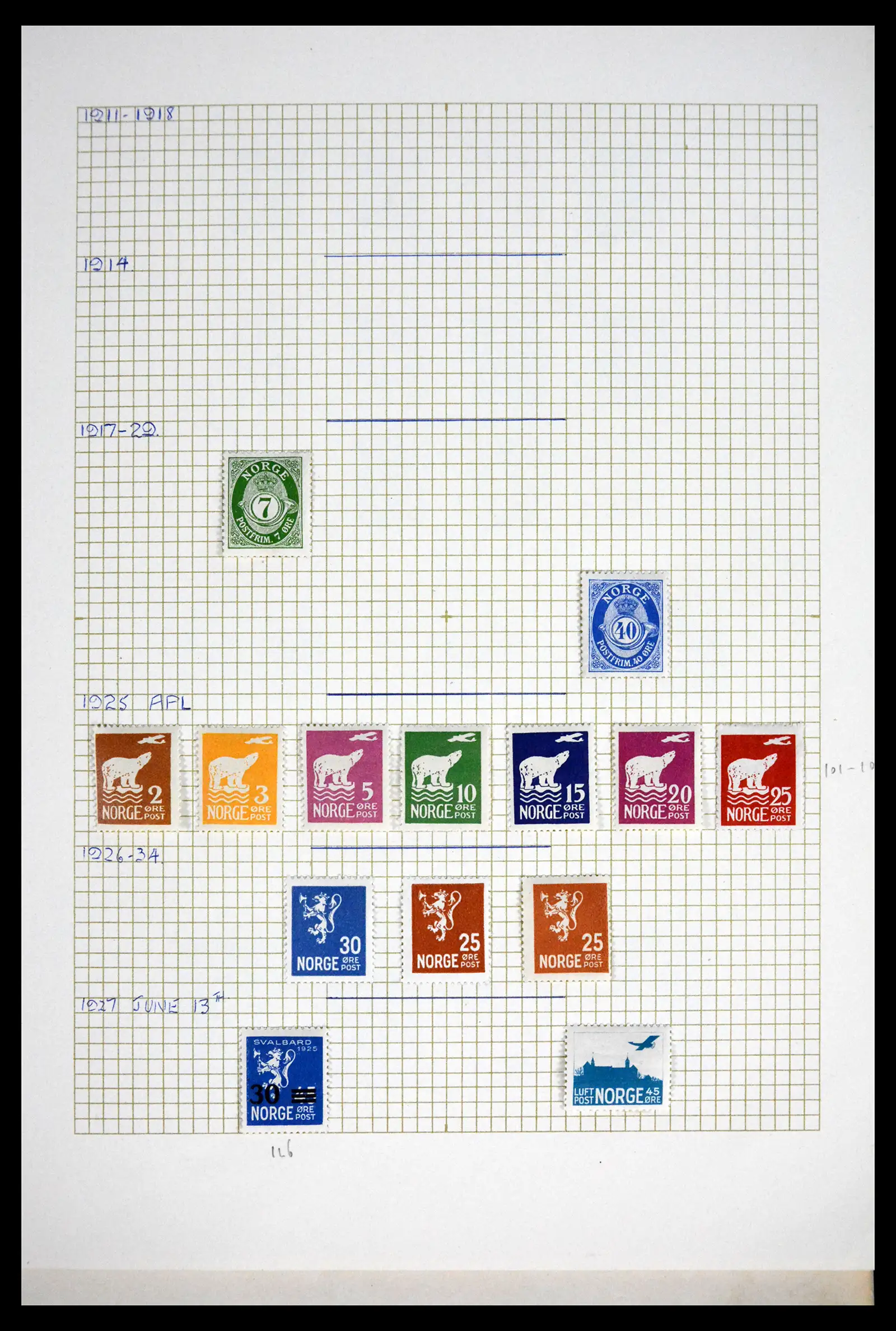41813 0006 - Postzegelverzameling 41813 Noorwegen 1855-1970.