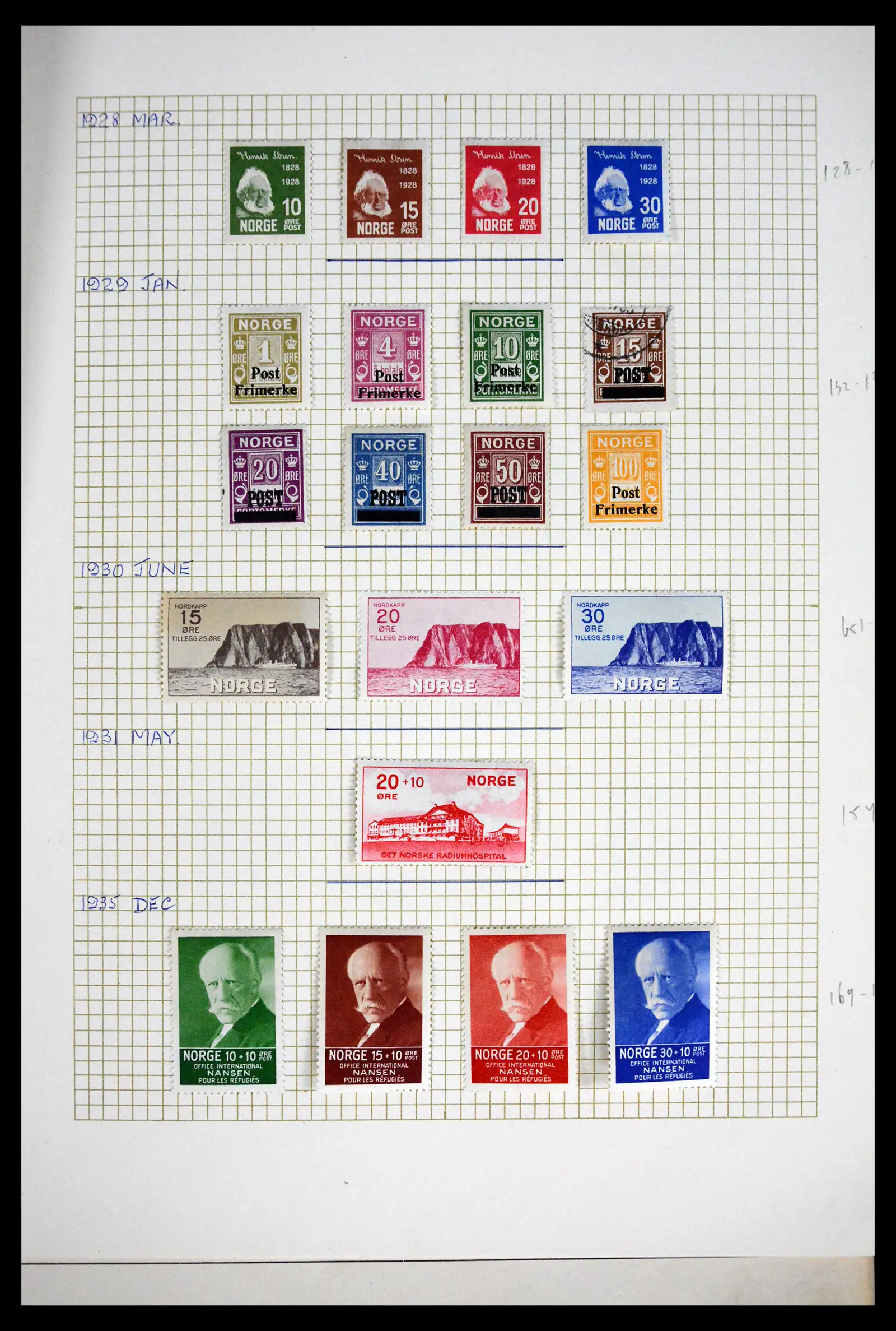 41813 0007 - Postzegelverzameling 41813 Noorwegen 1855-1970.