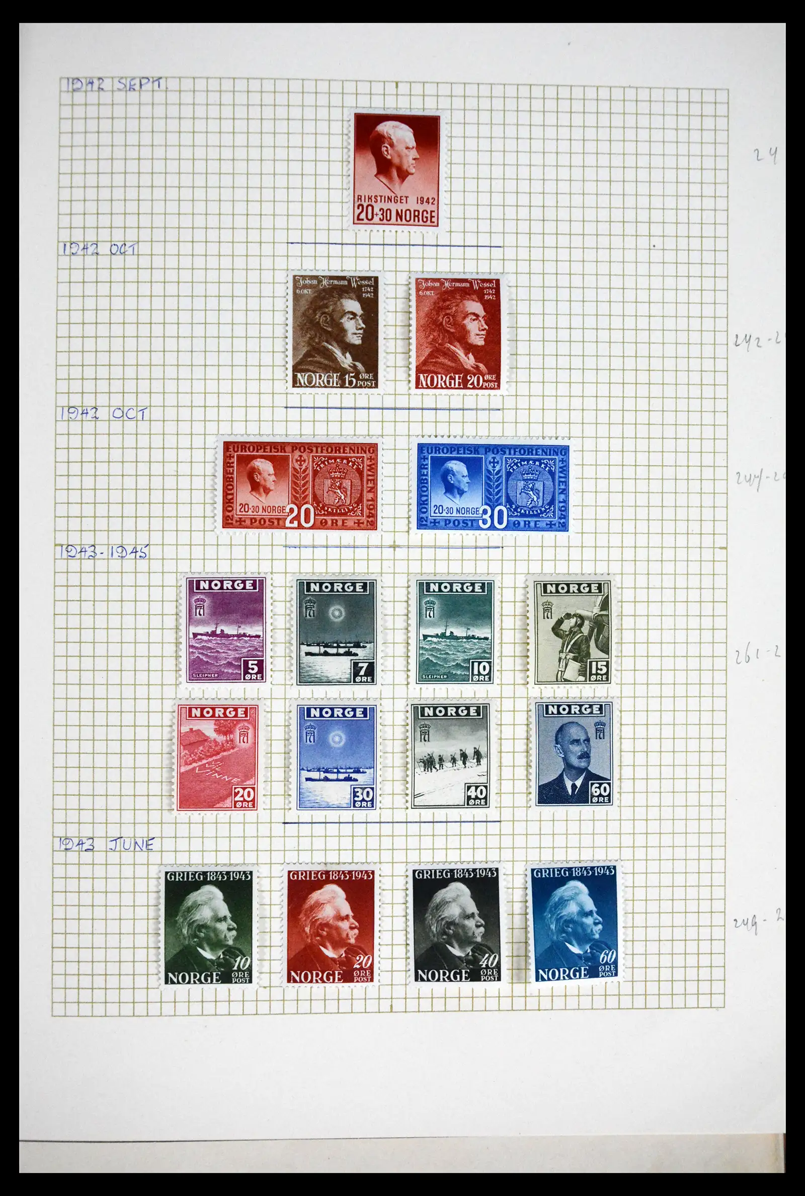 41813 0010 - Postzegelverzameling 41813 Noorwegen 1855-1970.