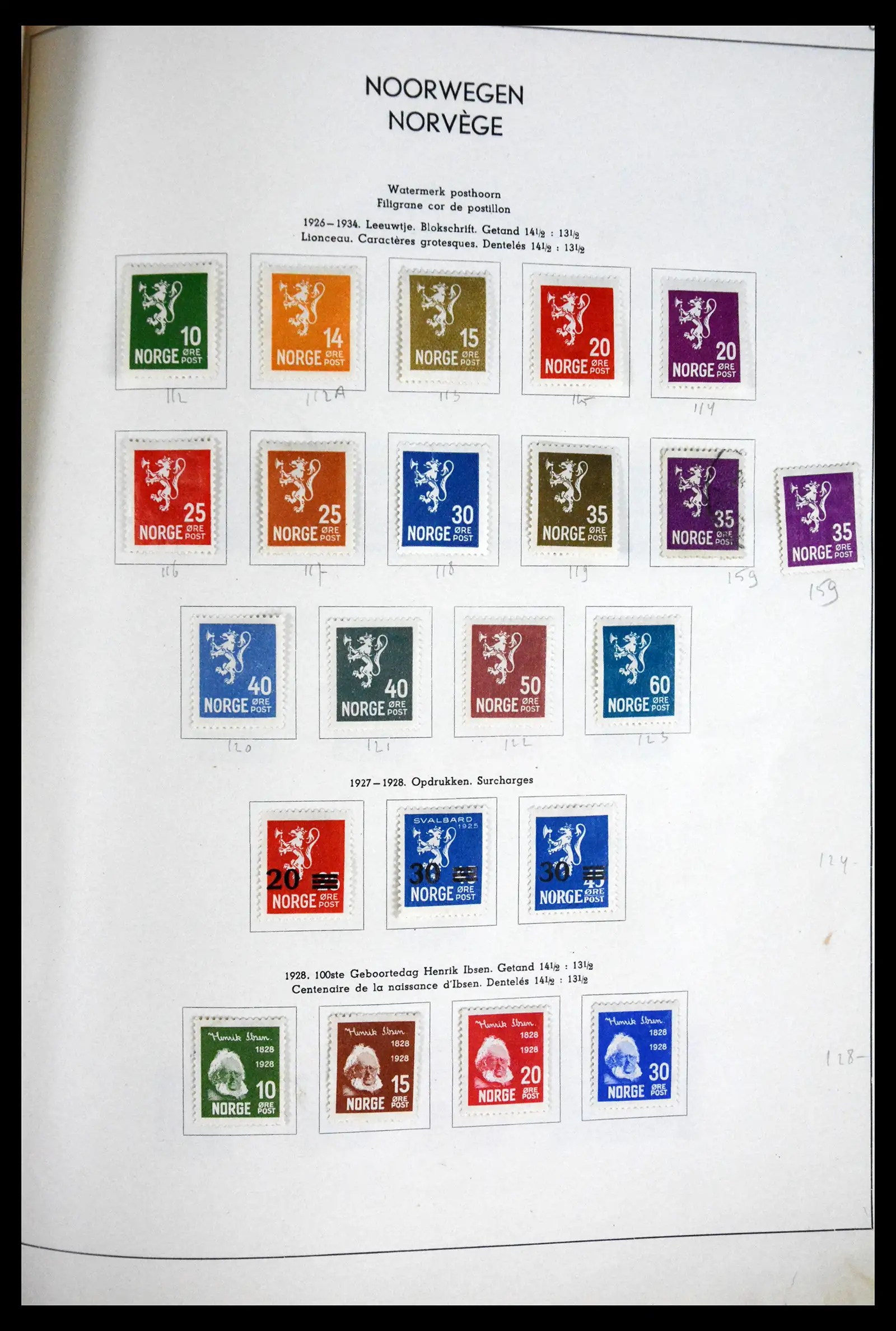 41813 0016 - Postzegelverzameling 41813 Noorwegen 1855-1970.