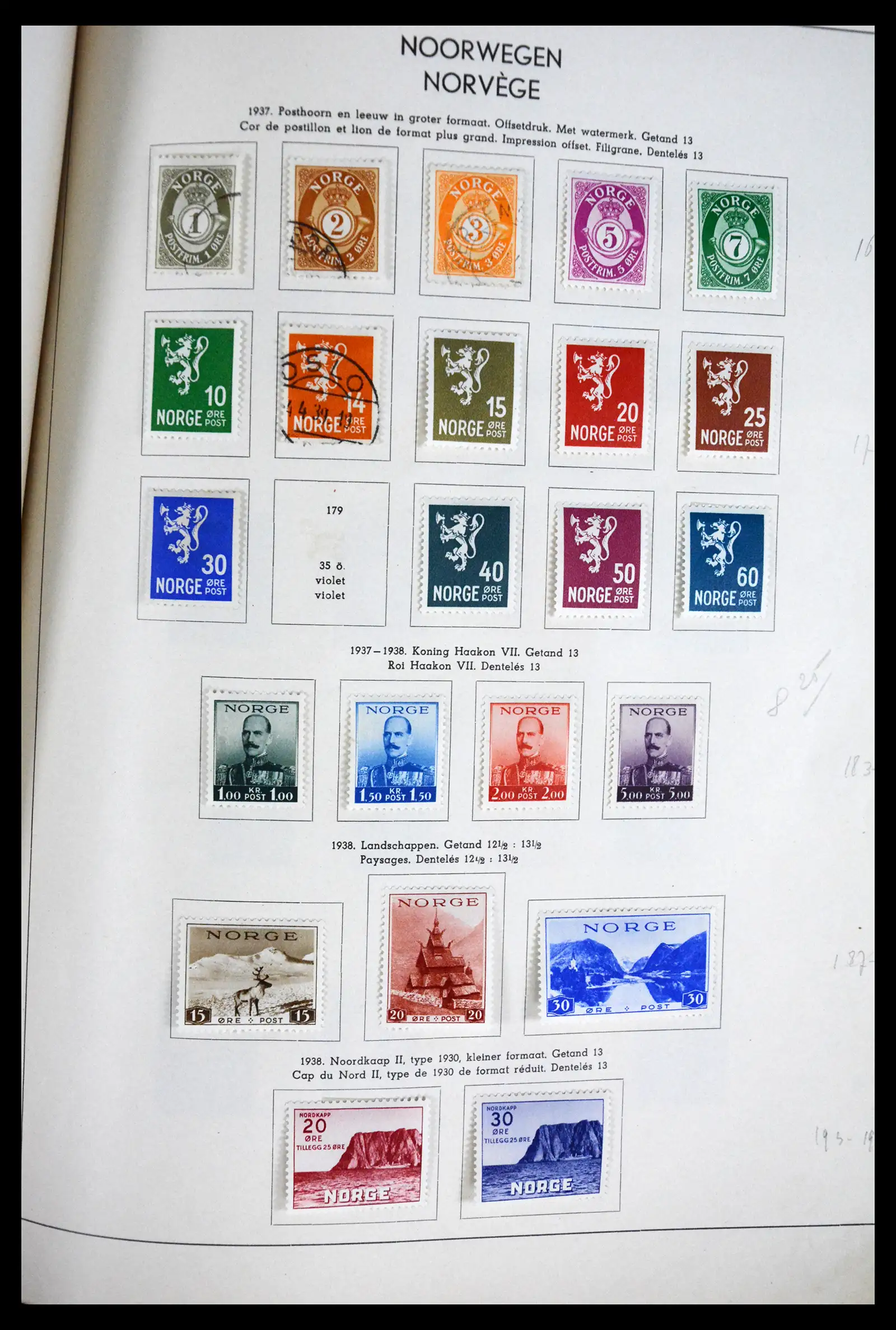 41813 0019 - Postzegelverzameling 41813 Noorwegen 1855-1970.