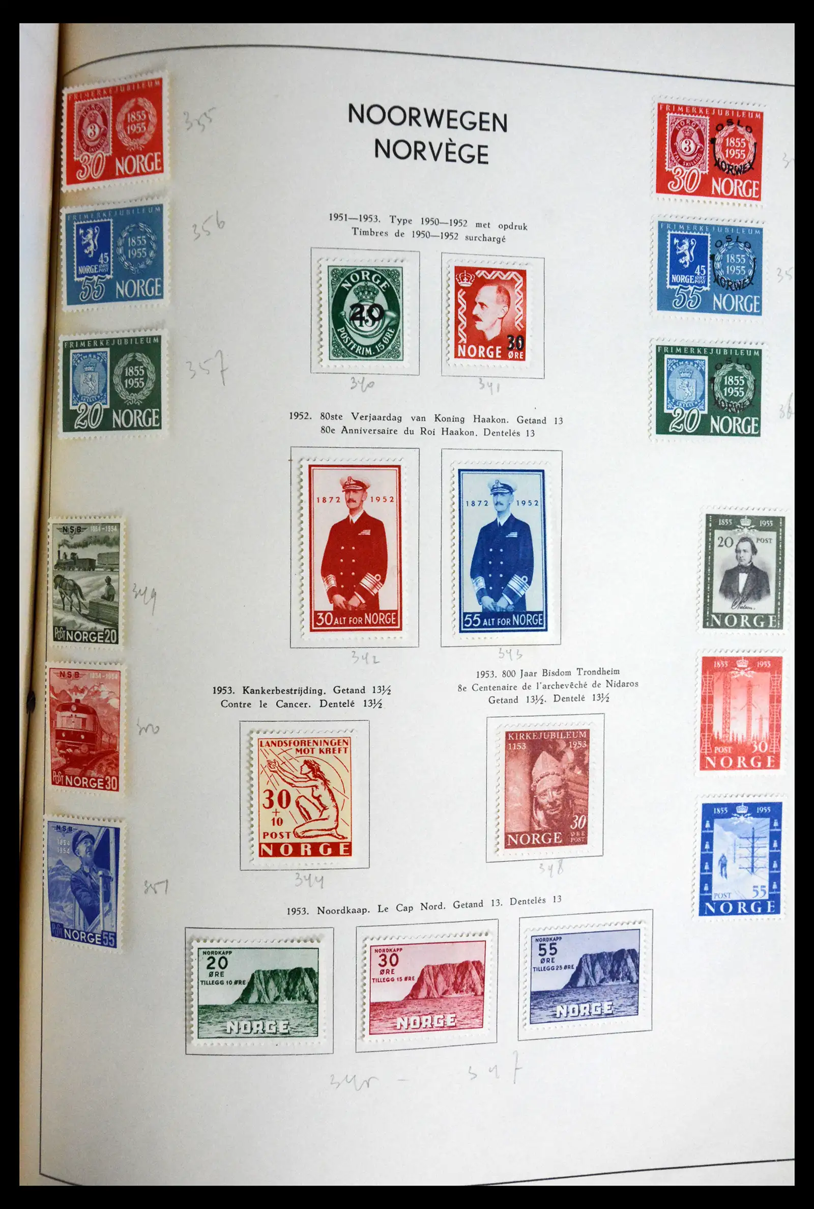 41813 0030 - Postzegelverzameling 41813 Noorwegen 1855-1970.