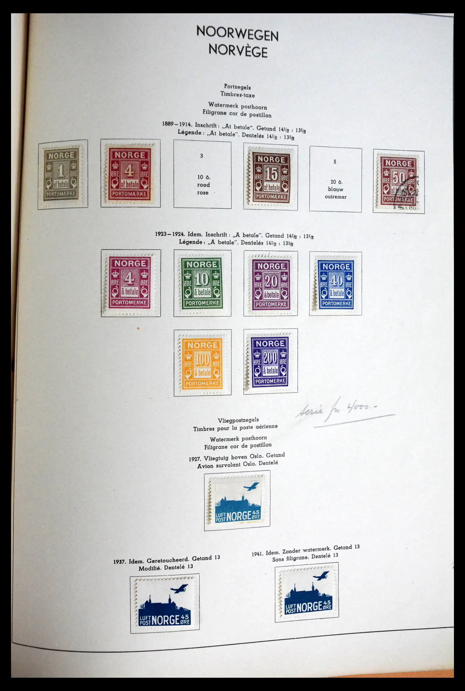 41813 0036 - Postzegelverzameling 41813 Noorwegen 1855-1970.