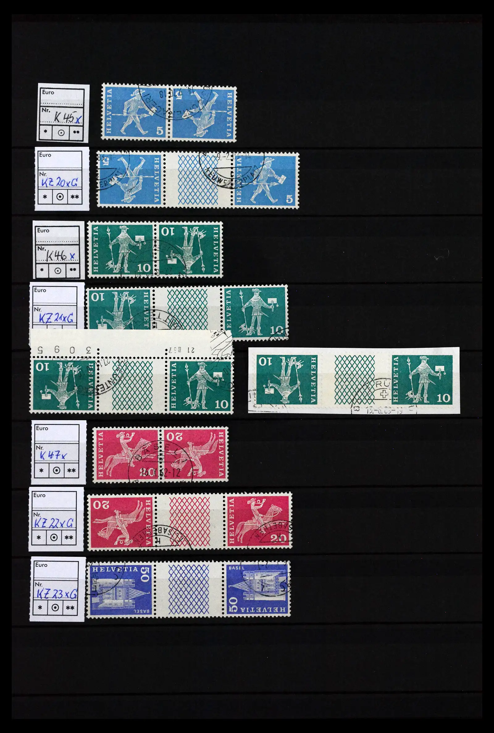 41815 0004 - Postzegelverzameling 41815 Zwitserland combinaties 1909-1980.