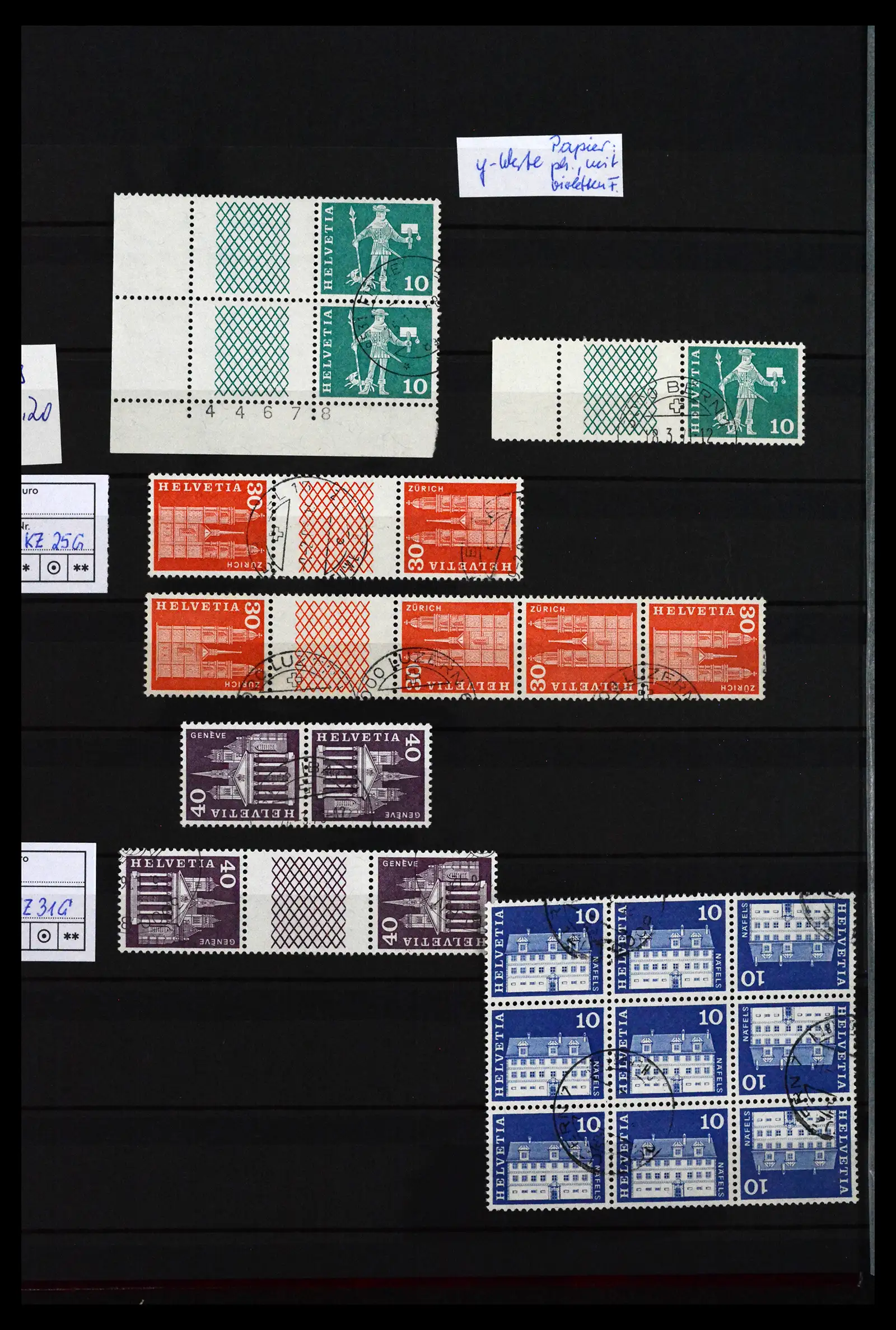 41815 0005 - Postzegelverzameling 41815 Zwitserland combinaties 1909-1980.