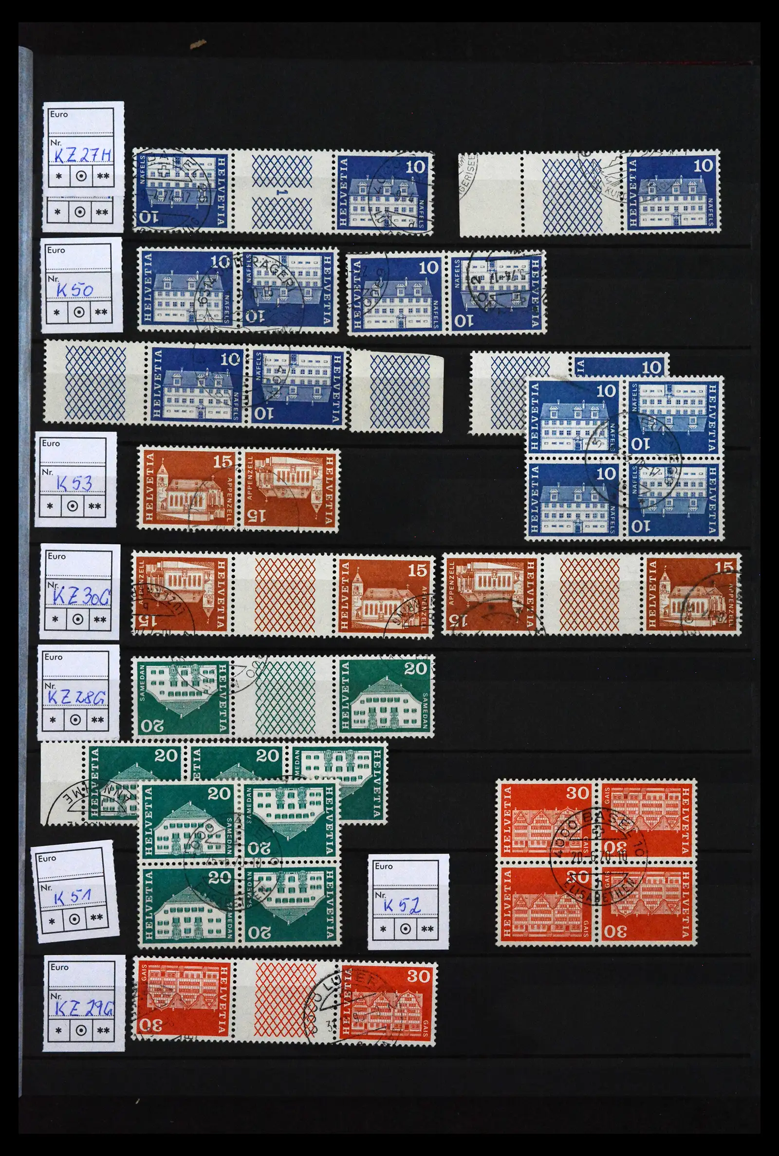 41815 0006 - Postzegelverzameling 41815 Zwitserland combinaties 1909-1980.