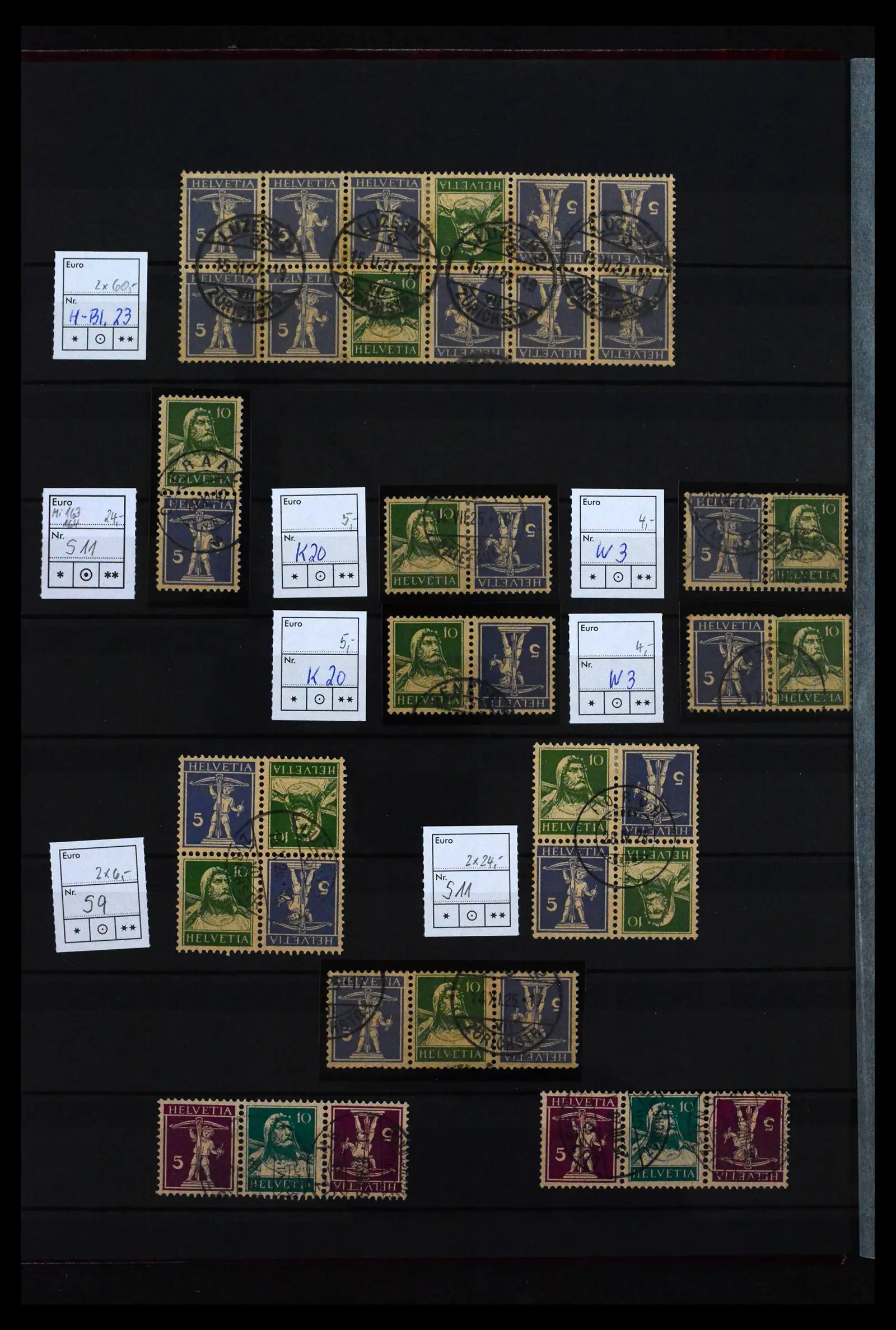 41815 0009 - Postzegelverzameling 41815 Zwitserland combinaties 1909-1980.