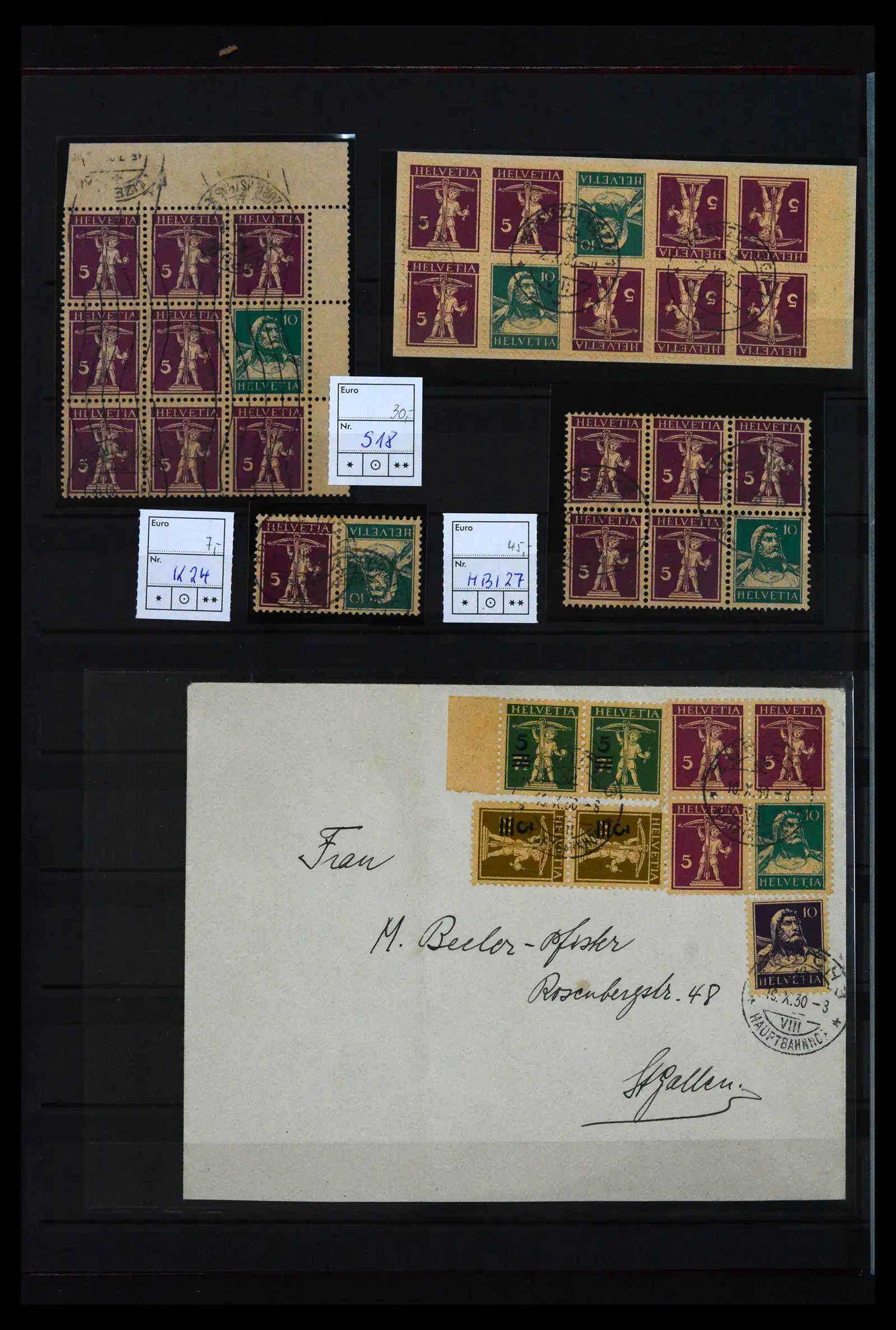 41815 0011 - Postzegelverzameling 41815 Zwitserland combinaties 1909-1980.