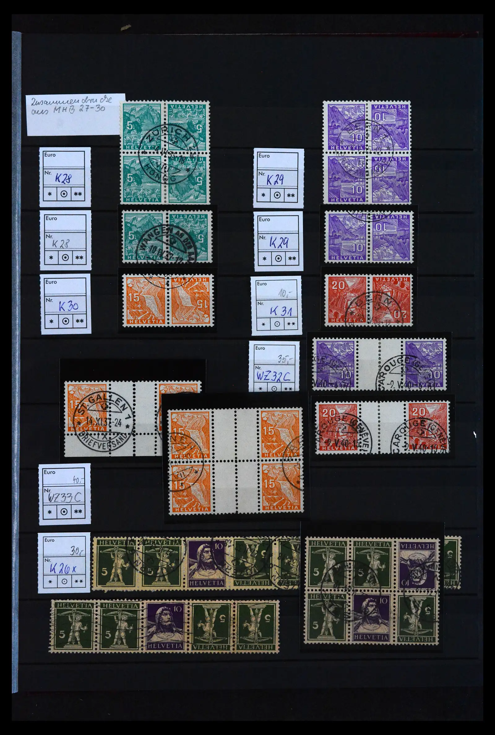 41815 0014 - Postzegelverzameling 41815 Zwitserland combinaties 1909-1980.