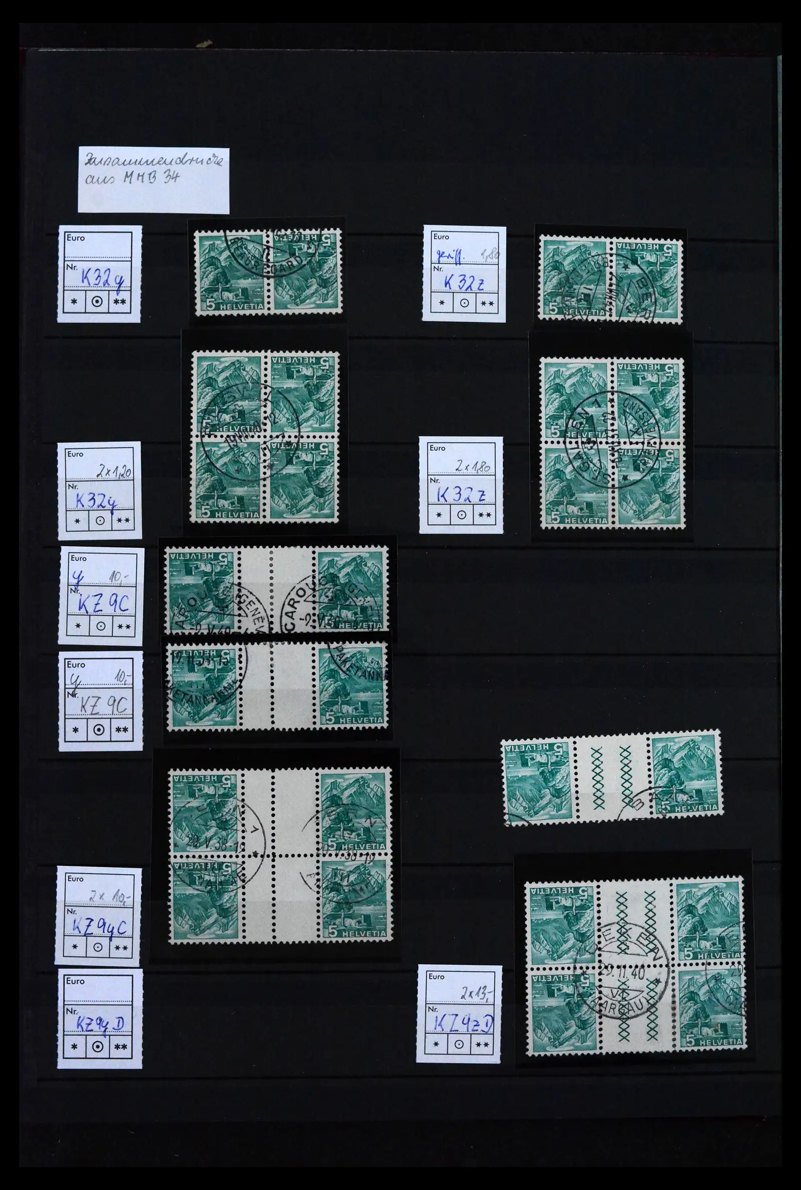 41815 0015 - Postzegelverzameling 41815 Zwitserland combinaties 1909-1980.