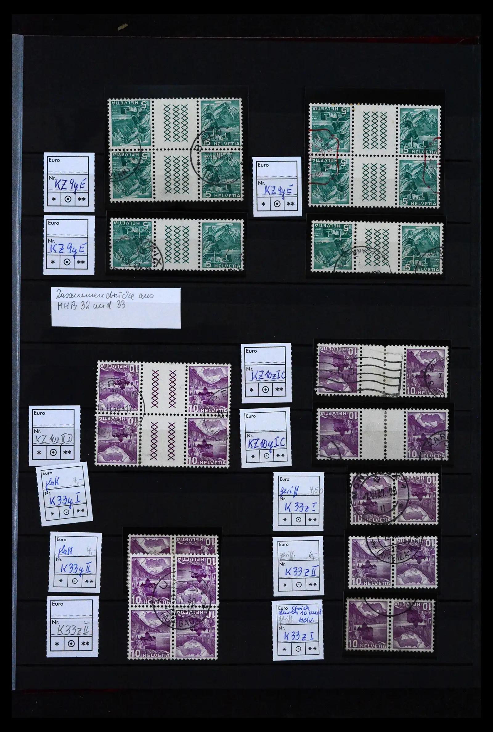 41815 0016 - Postzegelverzameling 41815 Zwitserland combinaties 1909-1980.