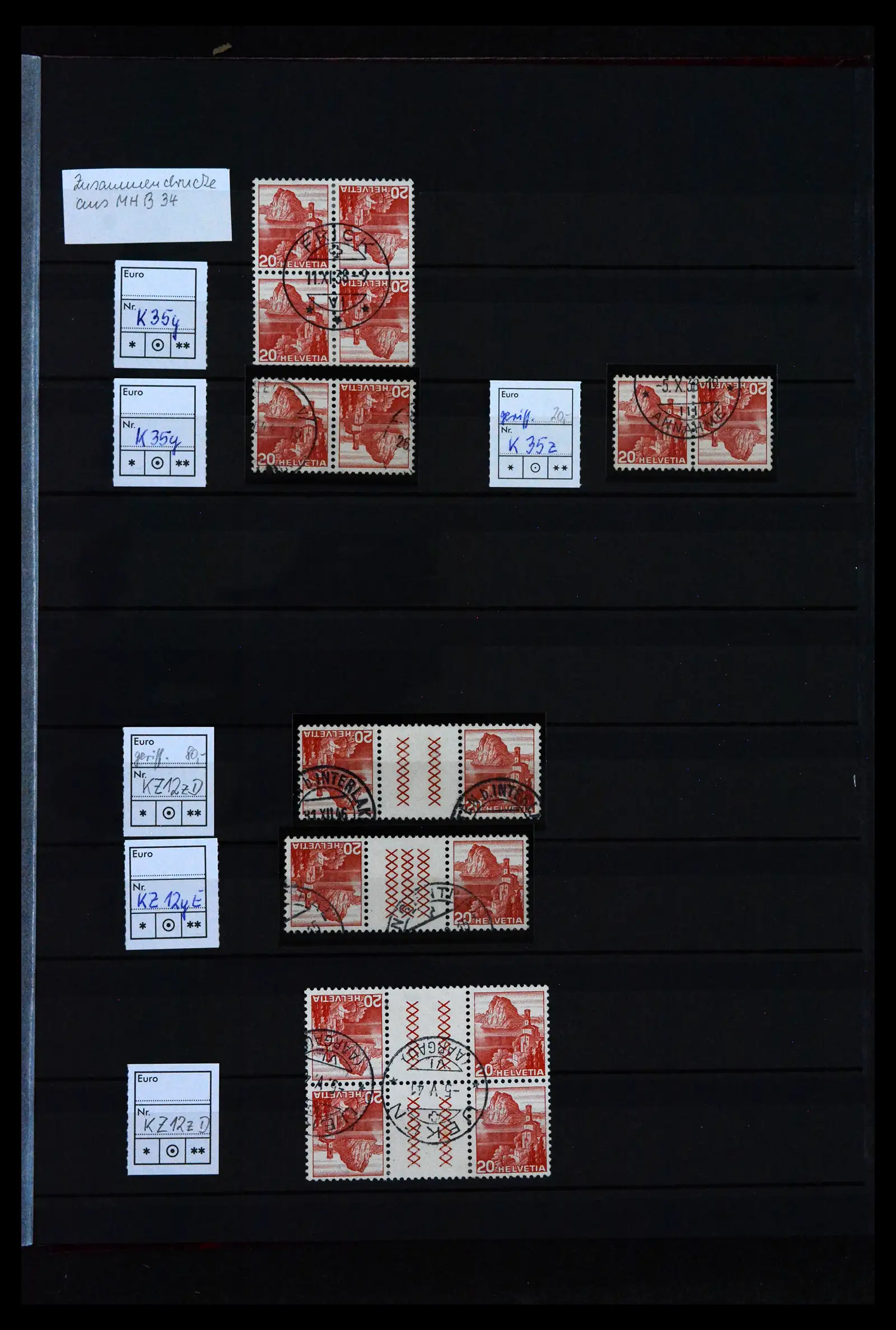 41815 0018 - Postzegelverzameling 41815 Zwitserland combinaties 1909-1980.