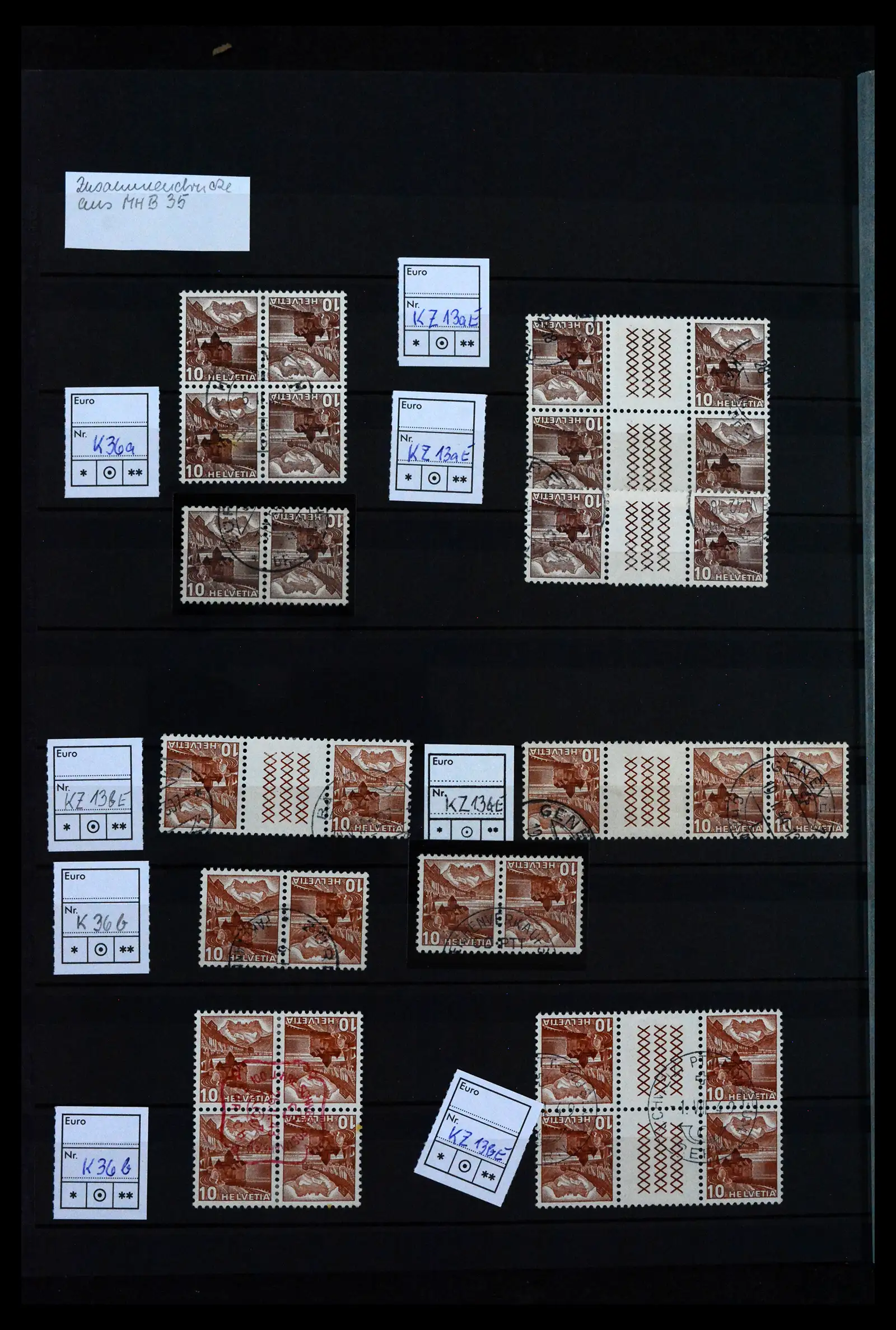 41815 0019 - Postzegelverzameling 41815 Zwitserland combinaties 1909-1980.