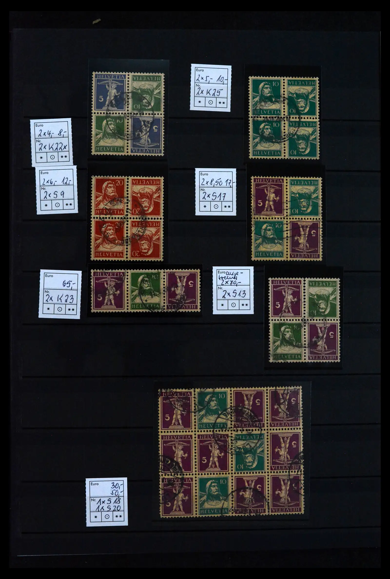 41815 0021 - Postzegelverzameling 41815 Zwitserland combinaties 1909-1980.