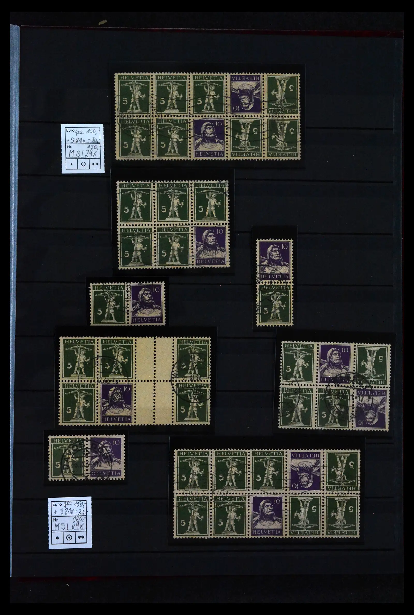 41815 0022 - Postzegelverzameling 41815 Zwitserland combinaties 1909-1980.