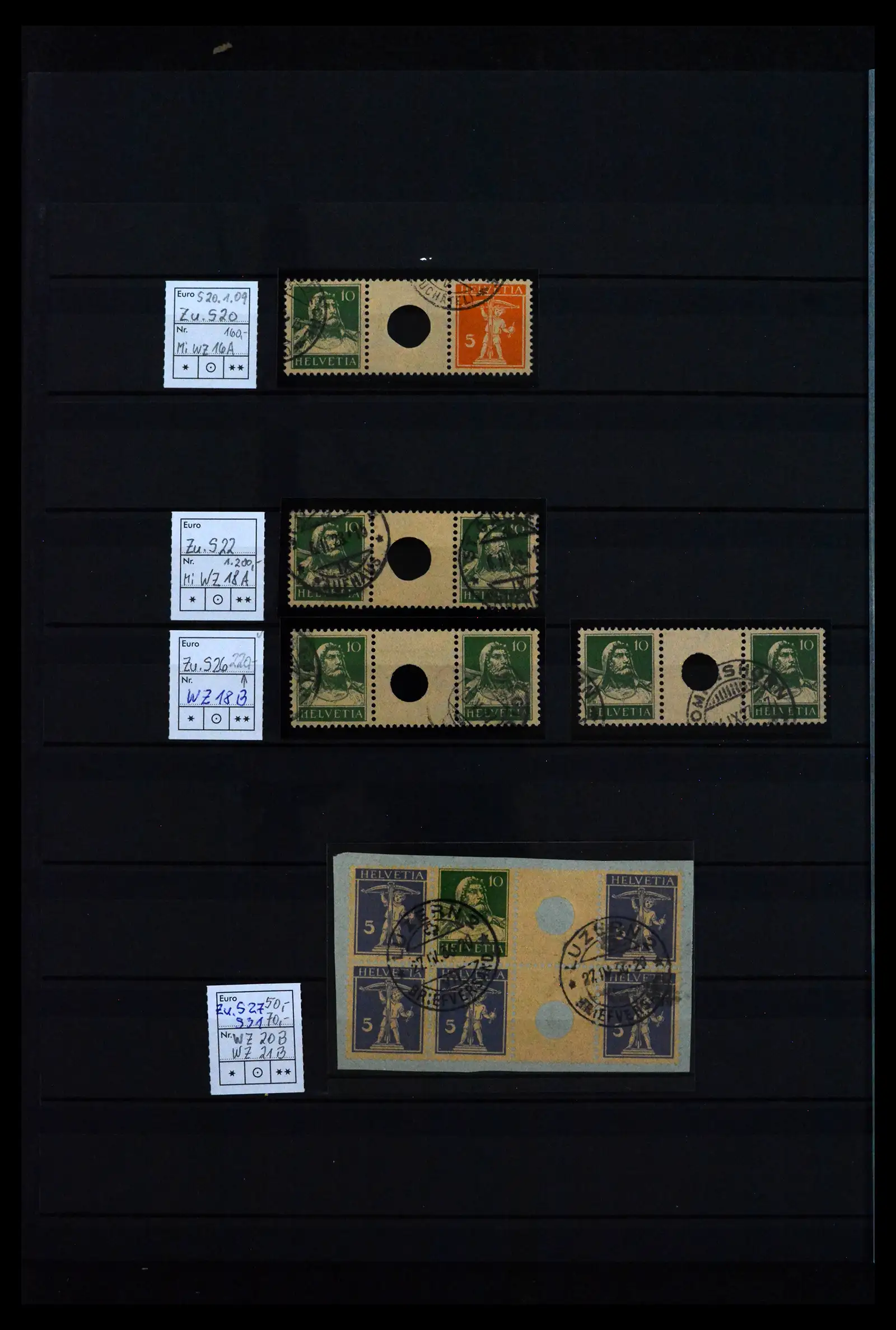 41815 0025 - Postzegelverzameling 41815 Zwitserland combinaties 1909-1980.