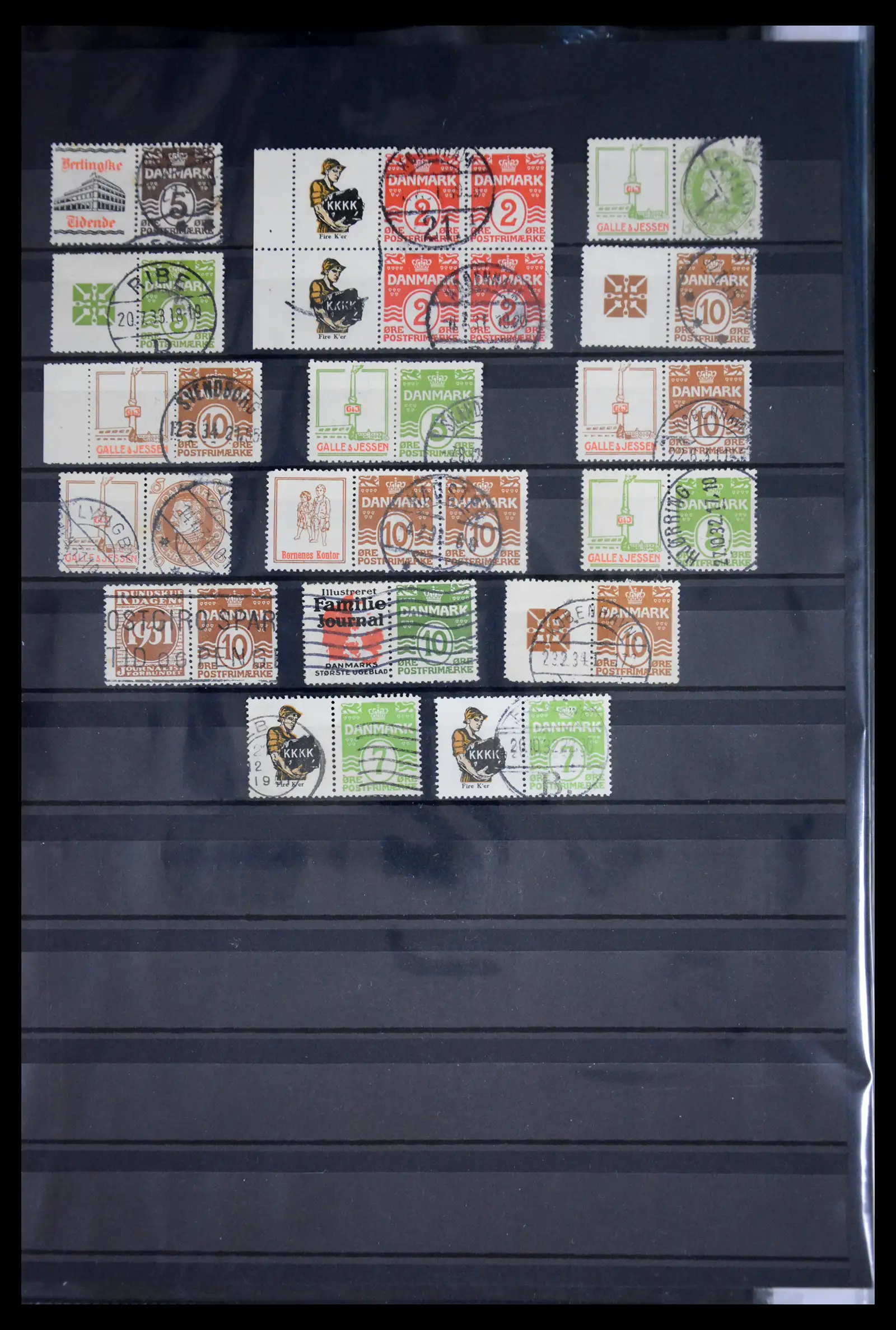 41836 0002 - Postzegelverzameling 41836 Denemarken combinaties uit boekjes 1927-1985.