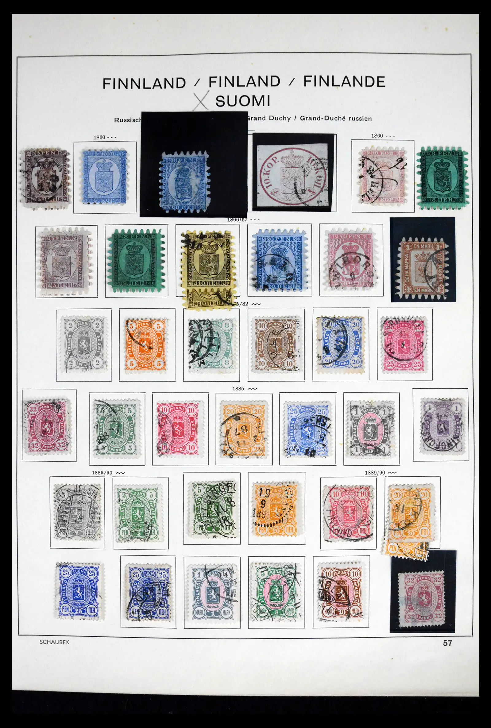 41841 0001 - Stamp collection 41841 Finland 1856-1959.