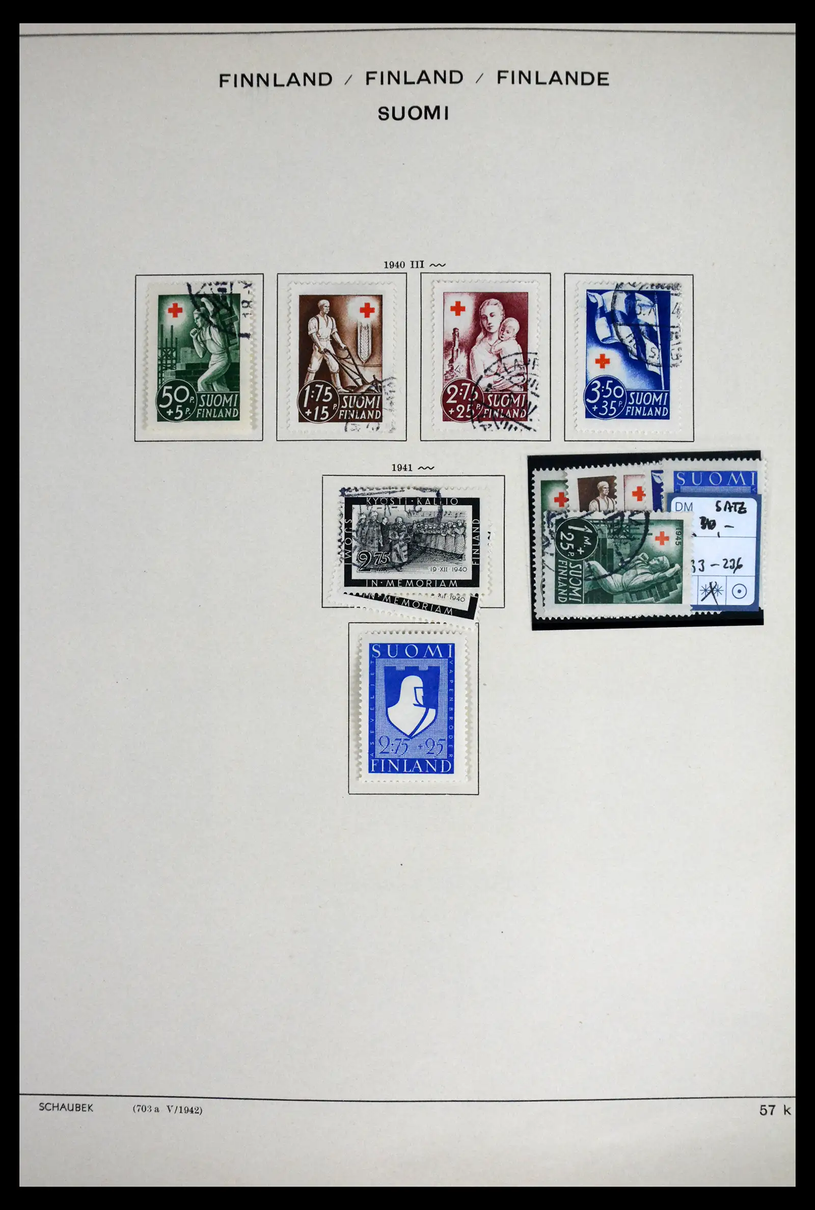 41841 0011 - Stamp collection 41841 Finland 1856-1959.