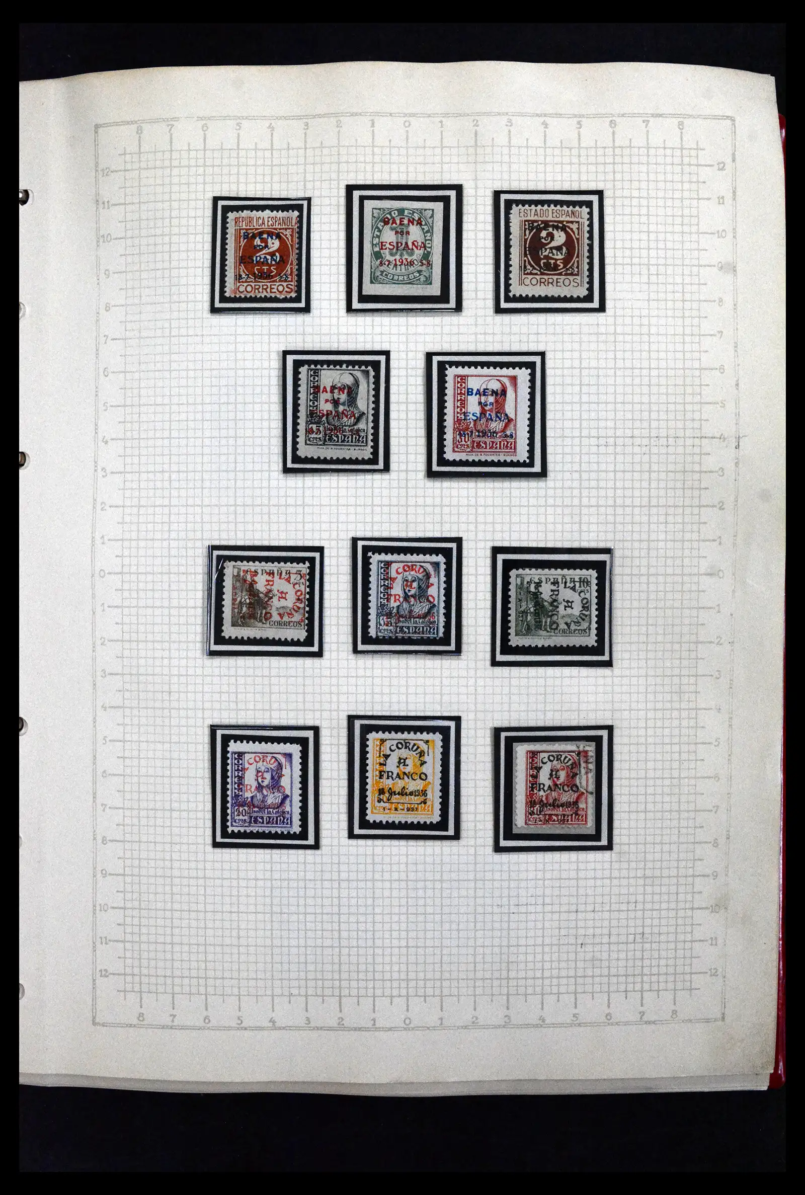 41850 0001 - Postzegelverzameling 41850 Spanje burgeroorlog 1936-1939.