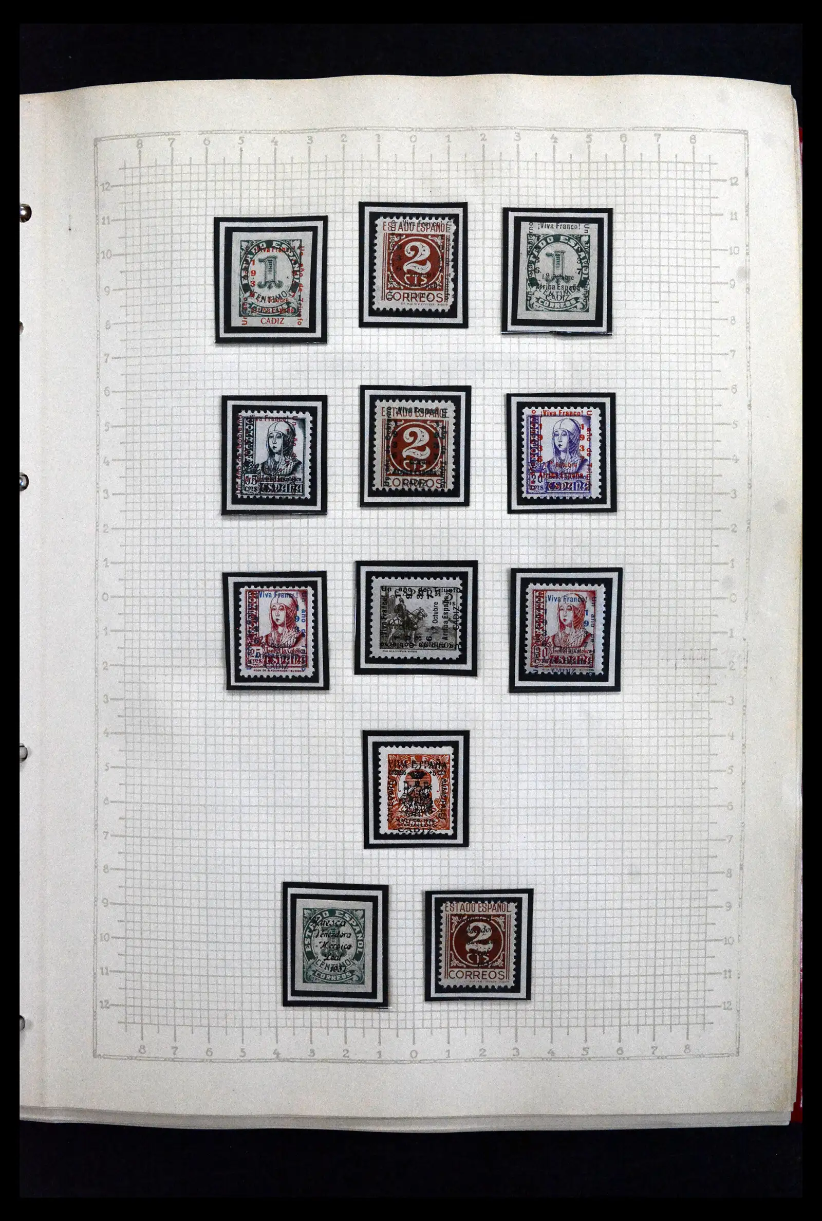 41850 0002 - Postzegelverzameling 41850 Spanje burgeroorlog 1936-1939.