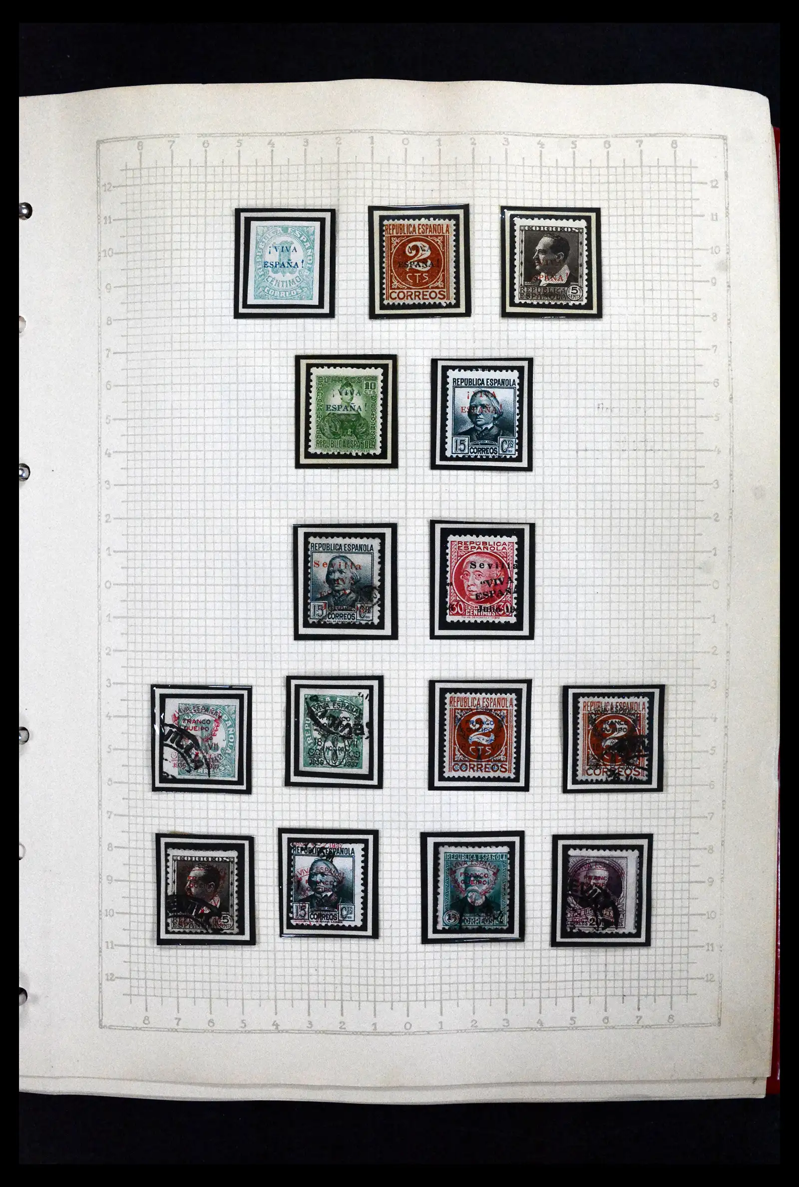 41850 0005 - Postzegelverzameling 41850 Spanje burgeroorlog 1936-1939.