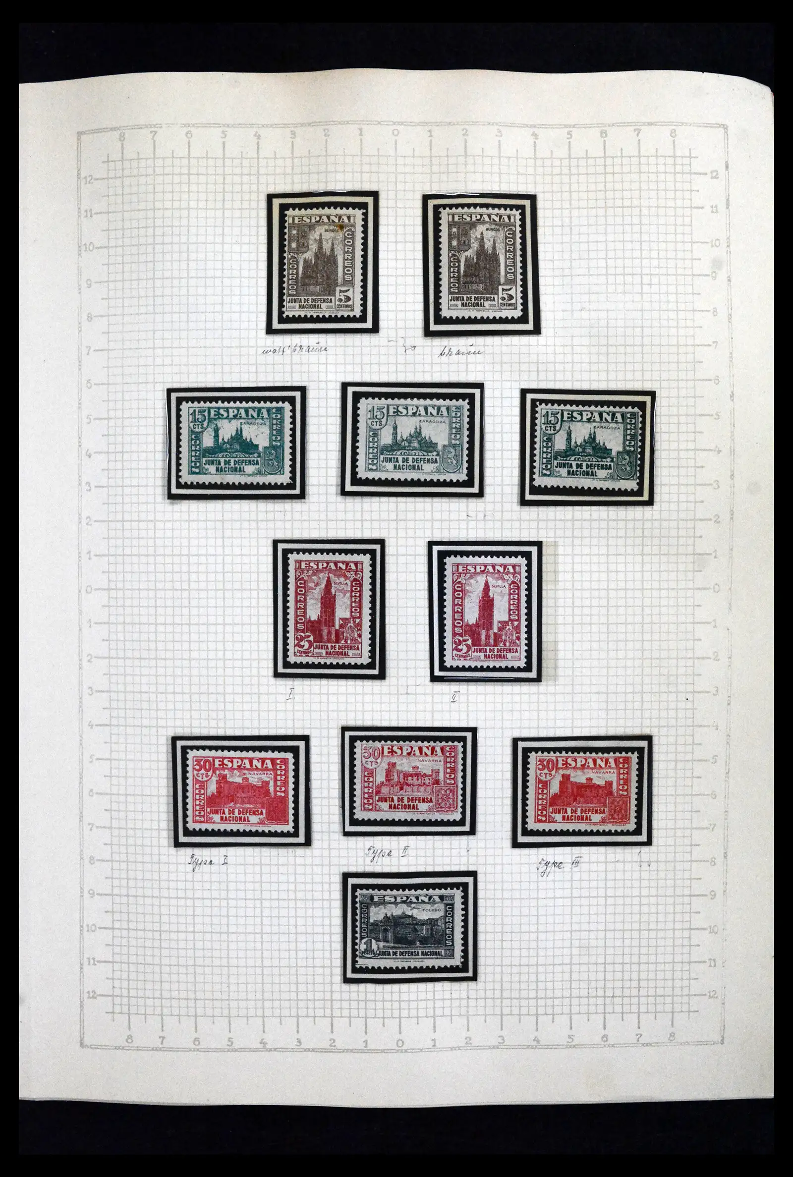 41850 0008 - Postzegelverzameling 41850 Spanje burgeroorlog 1936-1939.