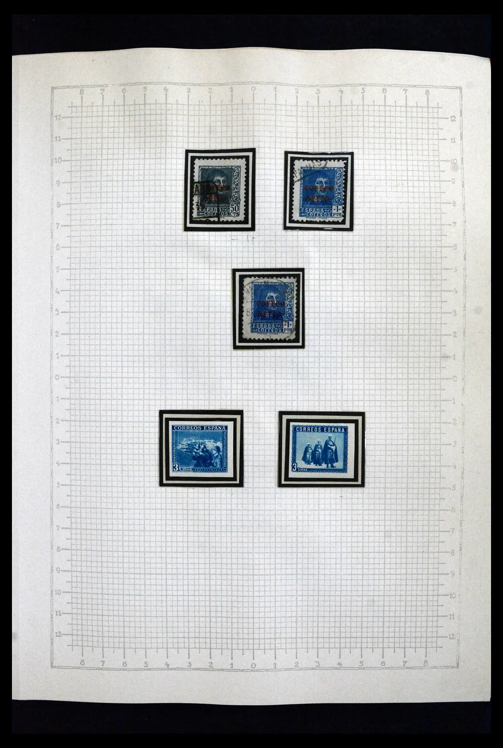 41850 0014 - Postzegelverzameling 41850 Spanje burgeroorlog 1936-1939.