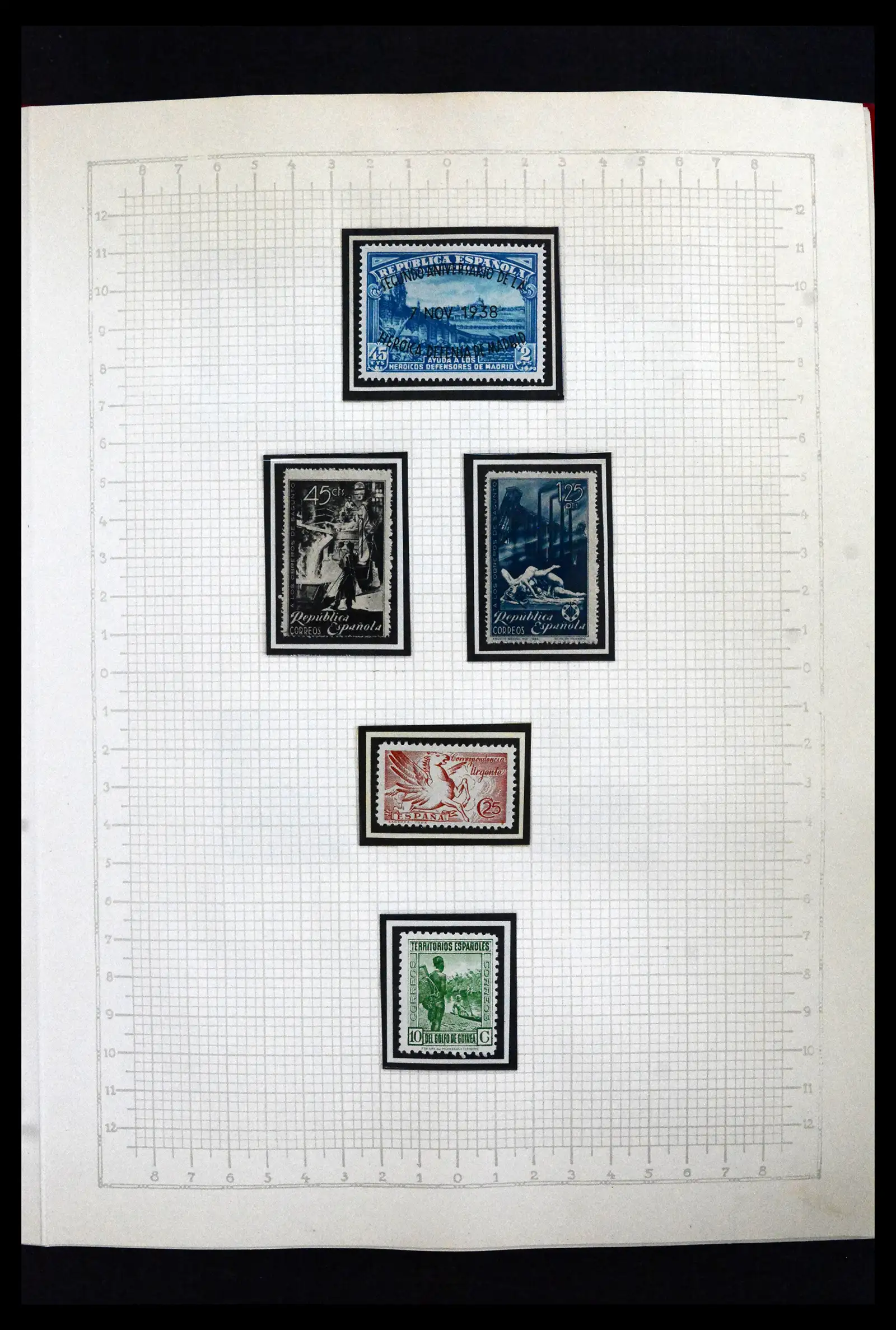 41850 0026 - Postzegelverzameling 41850 Spanje burgeroorlog 1936-1939.