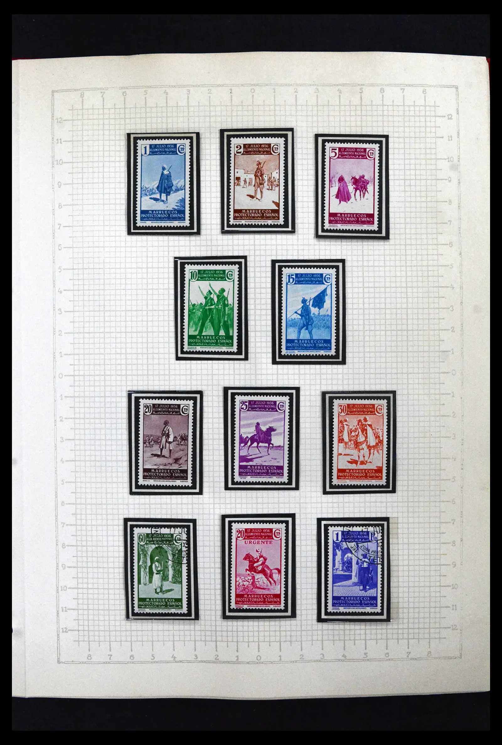 41850 0029 - Postzegelverzameling 41850 Spanje burgeroorlog 1936-1939.