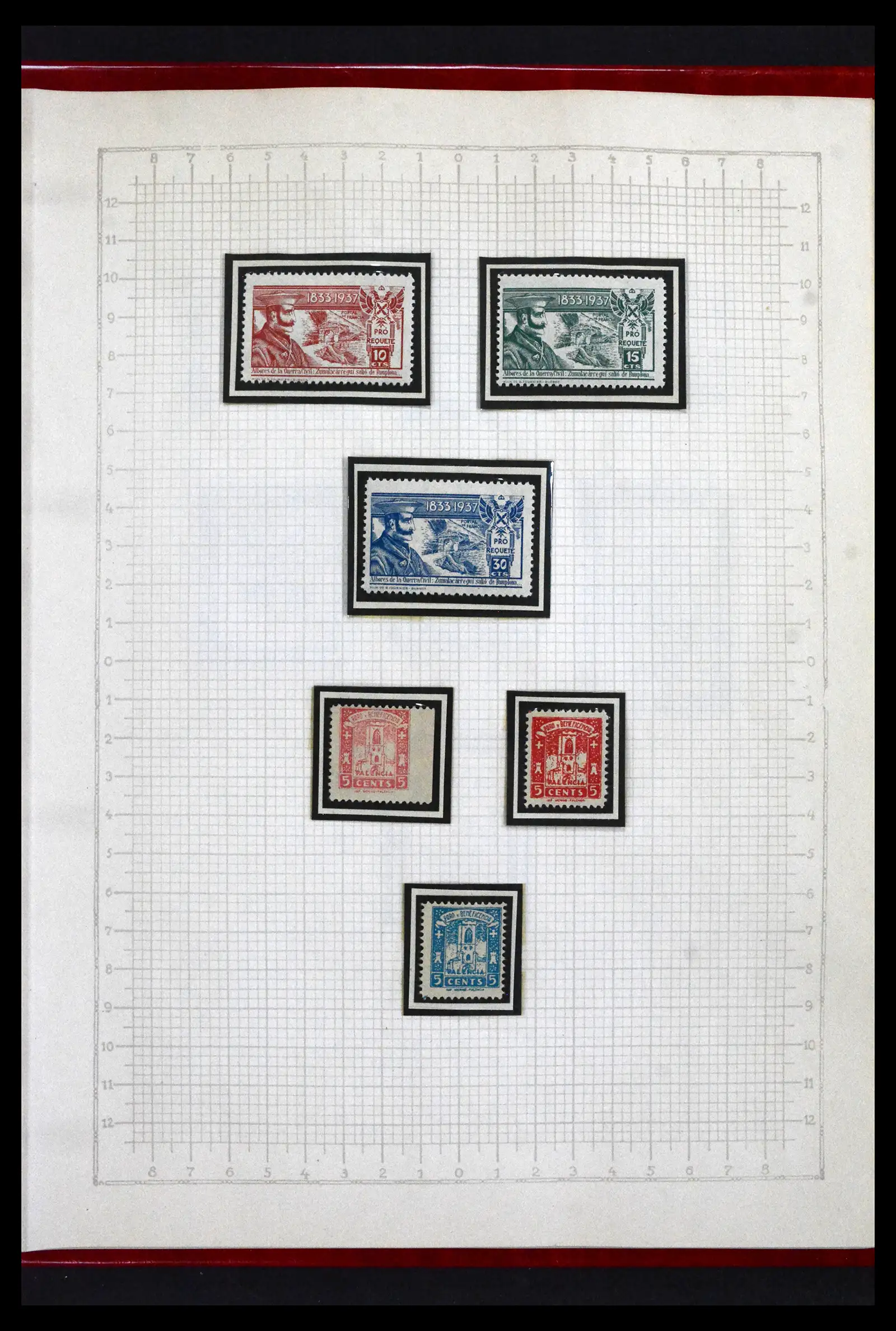 41850 0076 - Postzegelverzameling 41850 Spanje burgeroorlog 1936-1939.