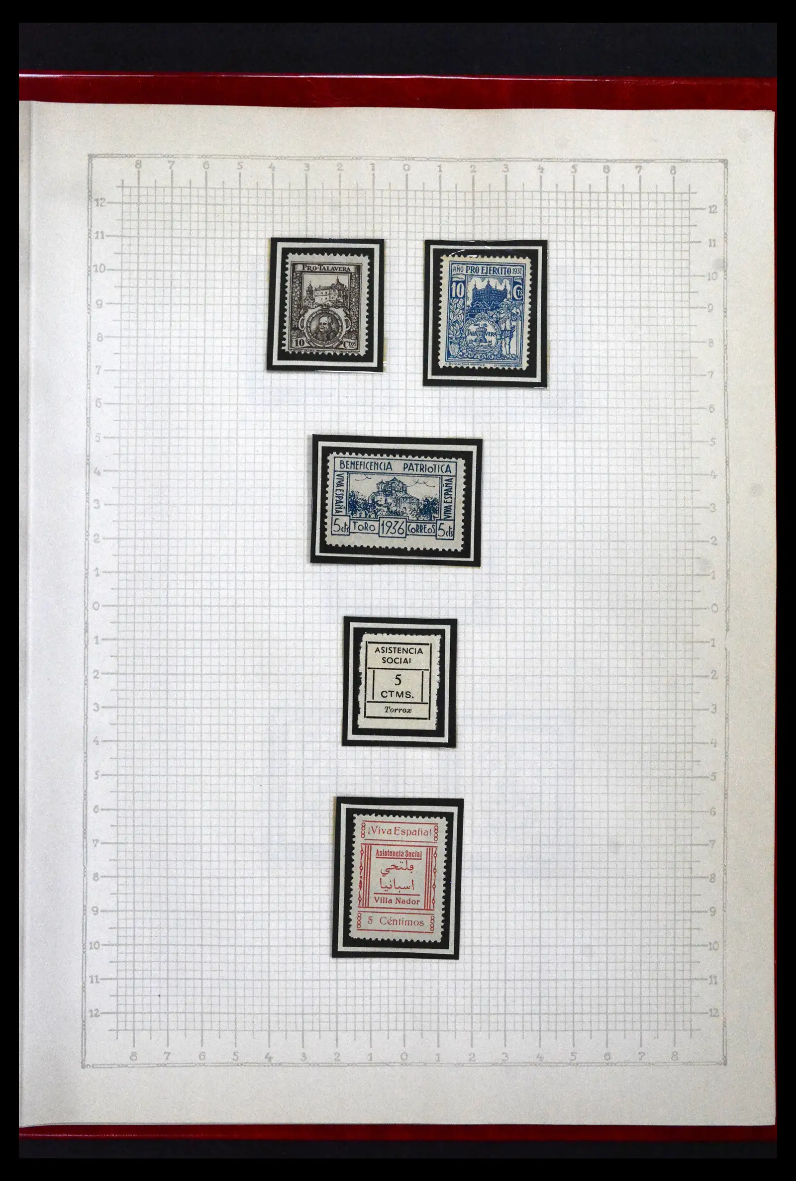 41850 0090 - Postzegelverzameling 41850 Spanje burgeroorlog 1936-1939.