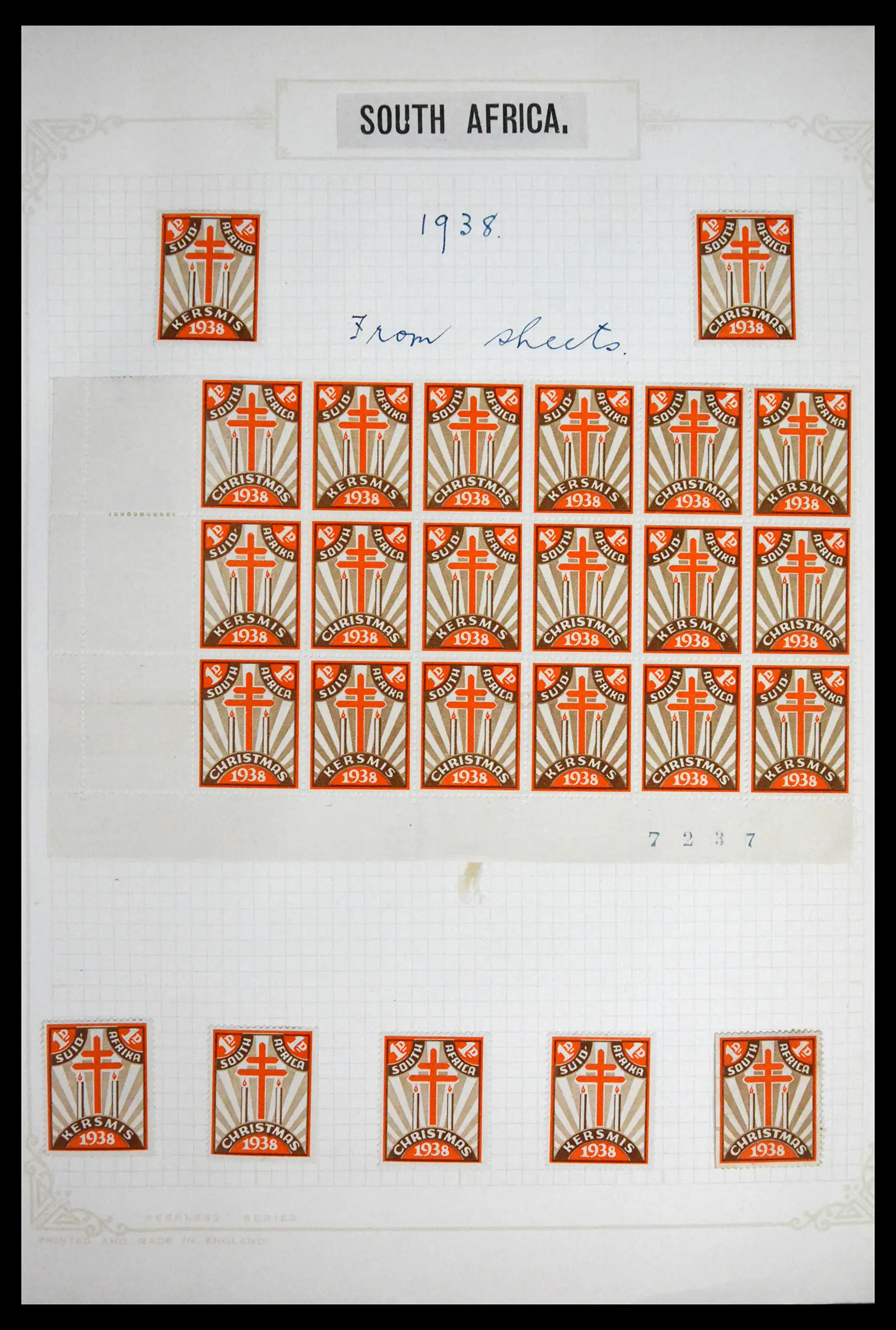 41854 0004 - Stamp collection 41854 South Africa Christmas stamps complete 1932-1955.