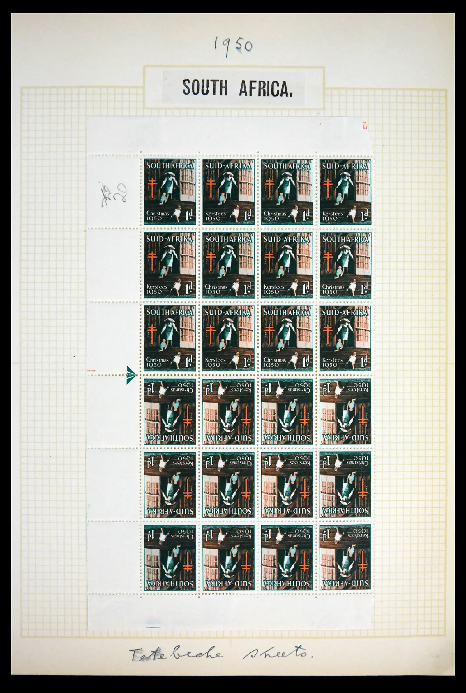 41854 0021 - Stamp collection 41854 South Africa Christmas stamps complete 1932-1955.