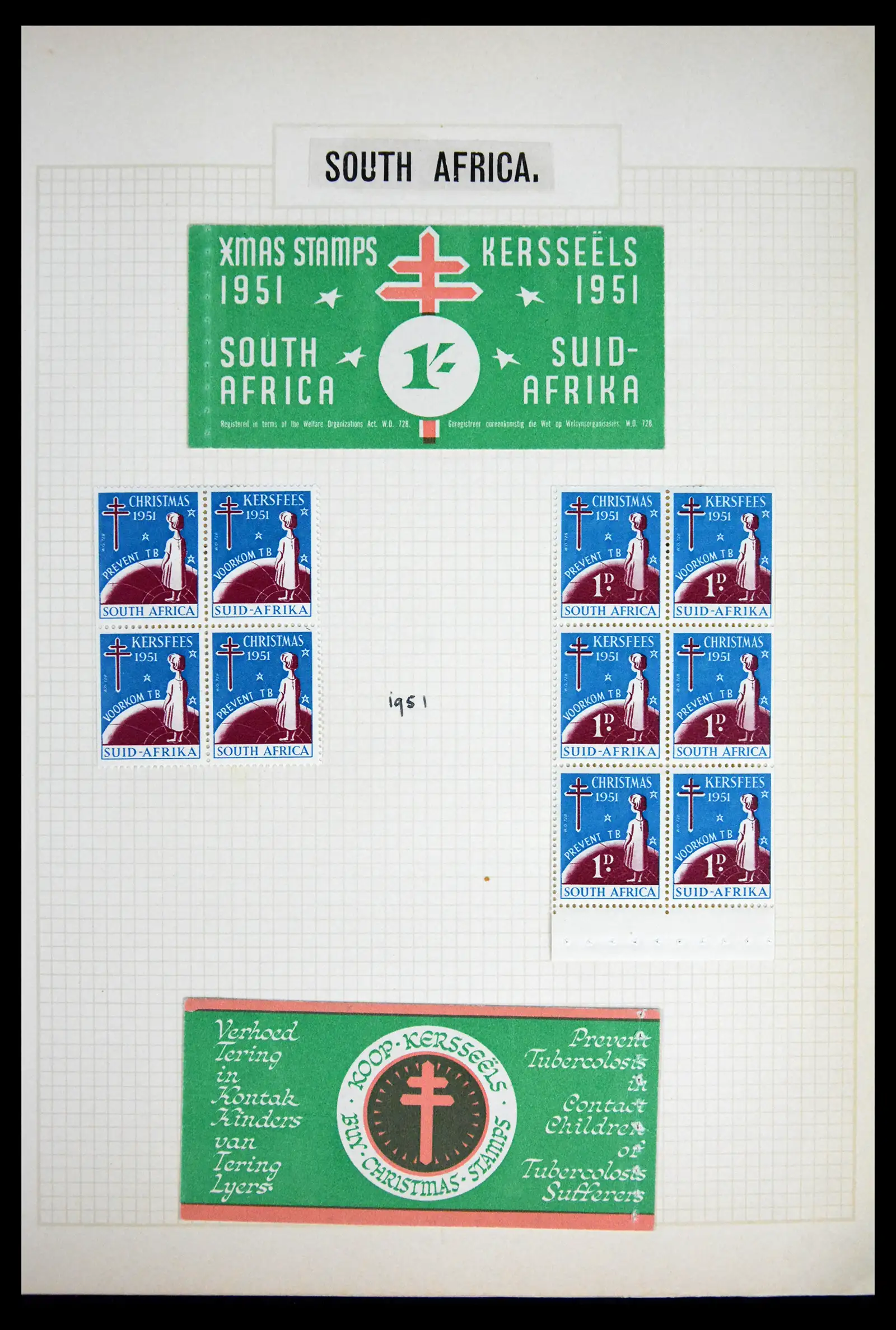41854 0022 - Stamp collection 41854 South Africa Christmas stamps complete 1932-1955.