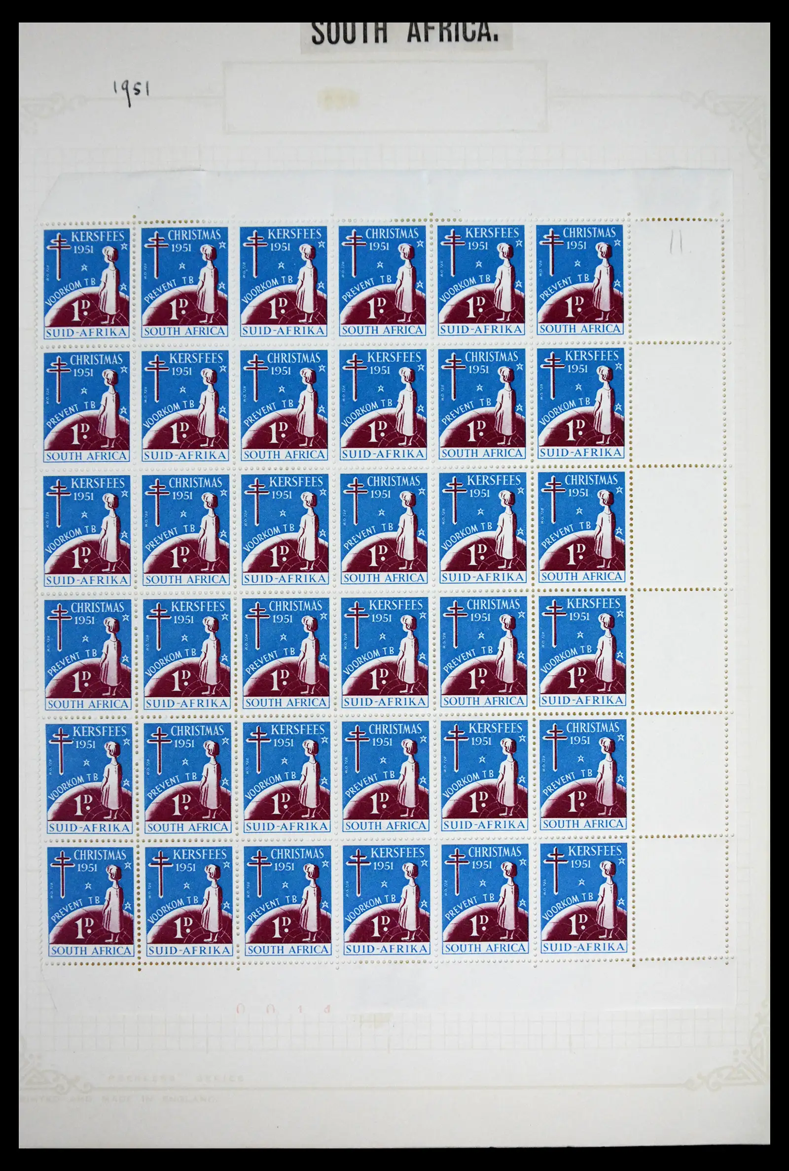 41854 0023 - Stamp collection 41854 South Africa Christmas stamps complete 1932-1955.
