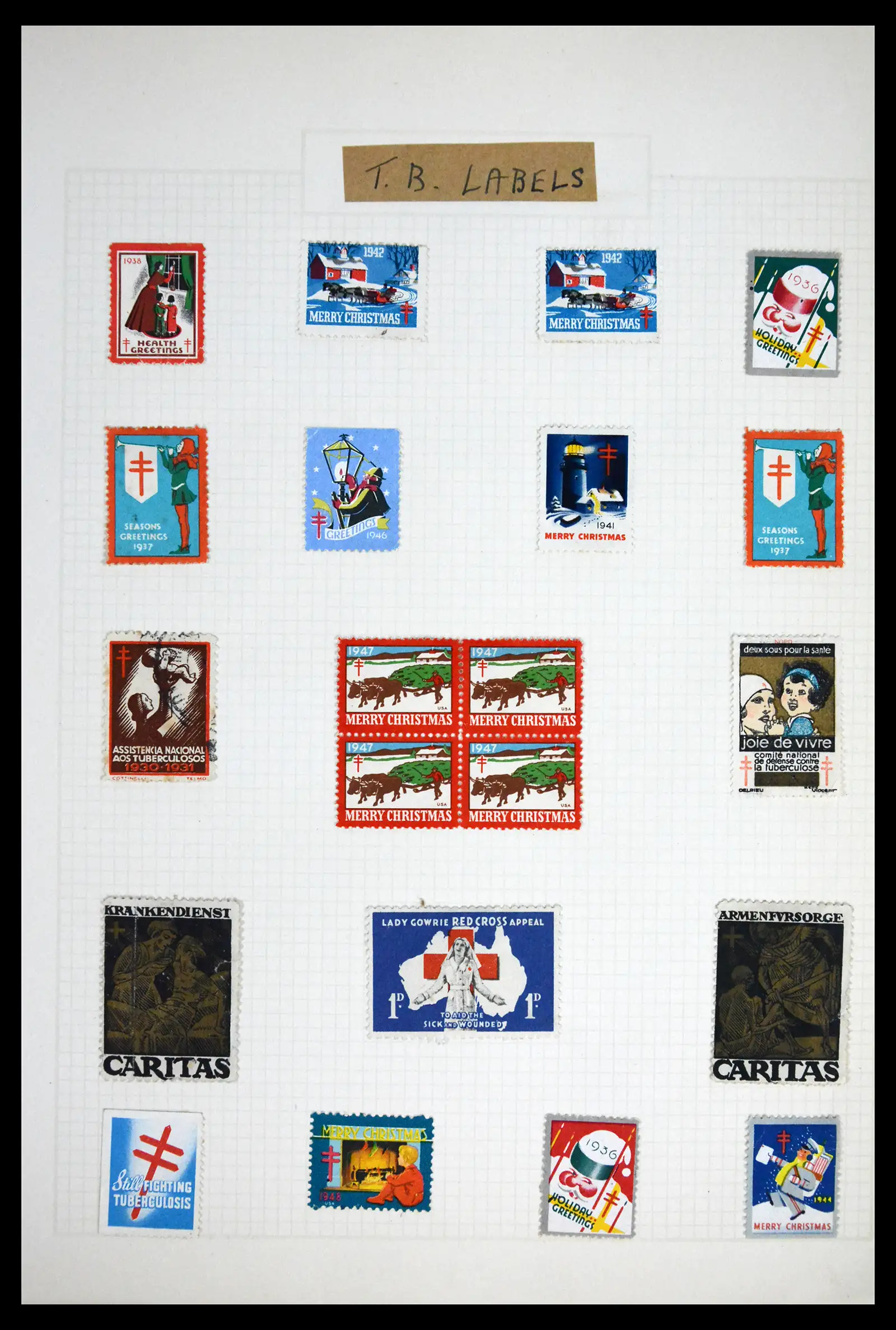 41854 0030 - Stamp collection 41854 South Africa Christmas stamps complete 1932-1955.