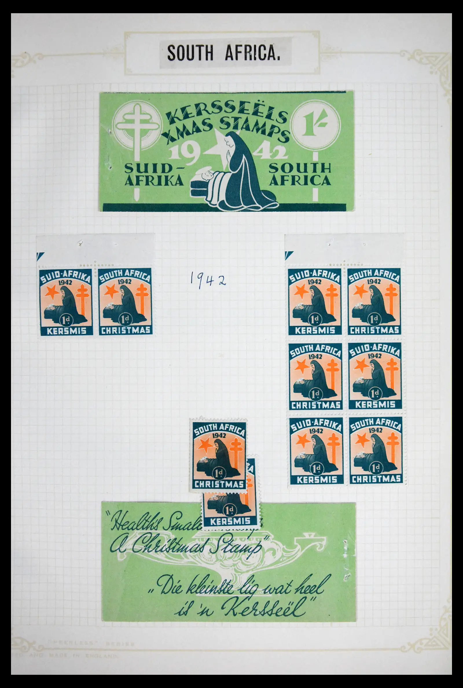 41854 0043 - Stamp collection 41854 South Africa Christmas stamps complete 1932-1955.