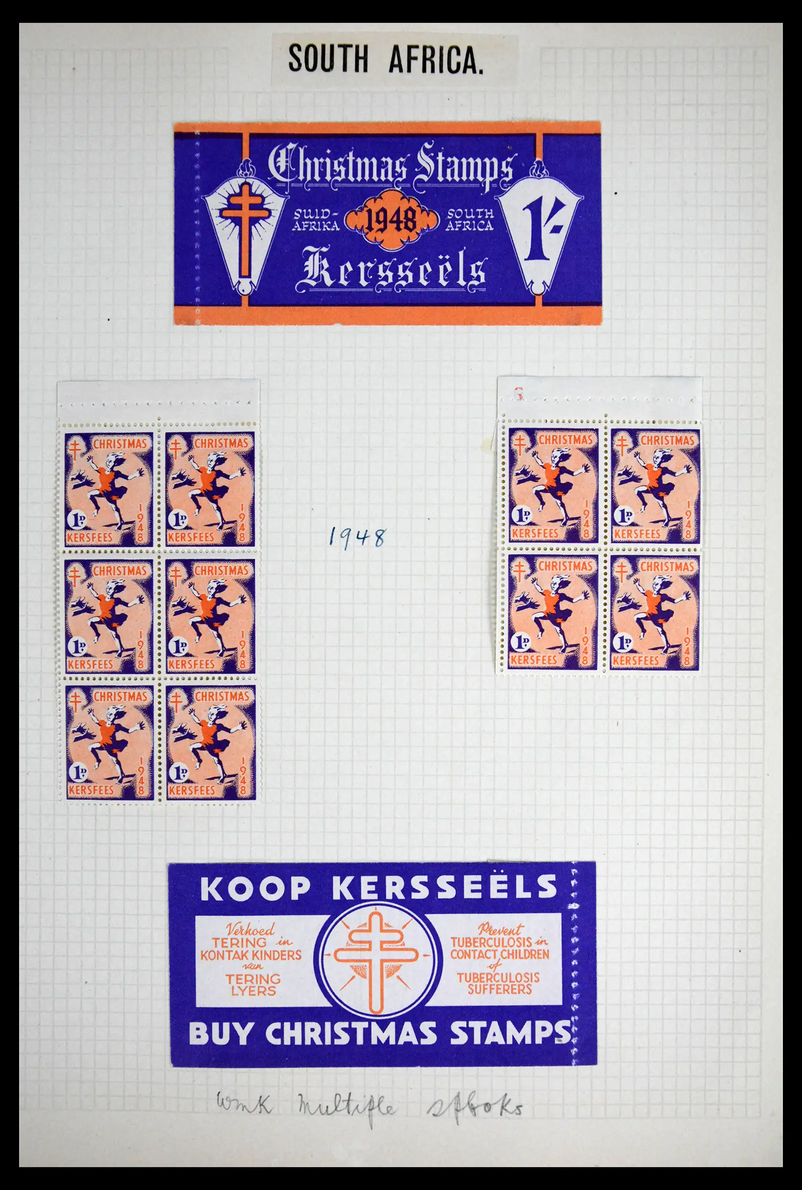 41854 0053 - Stamp collection 41854 South Africa Christmas stamps complete 1932-1955.