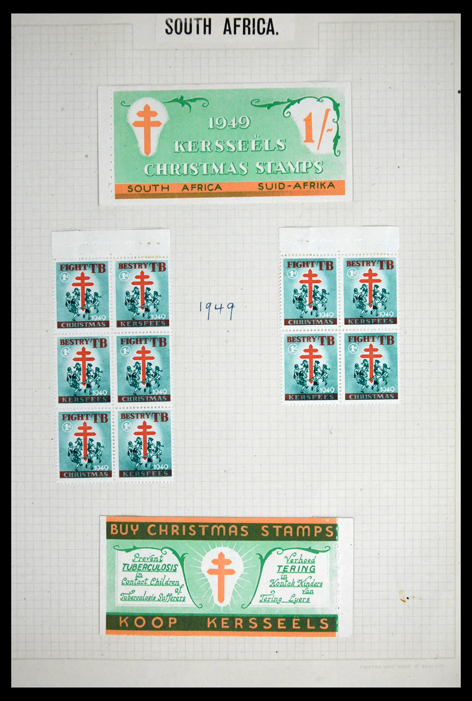 41854 0054 - Stamp collection 41854 South Africa Christmas stamps complete 1932-1955.