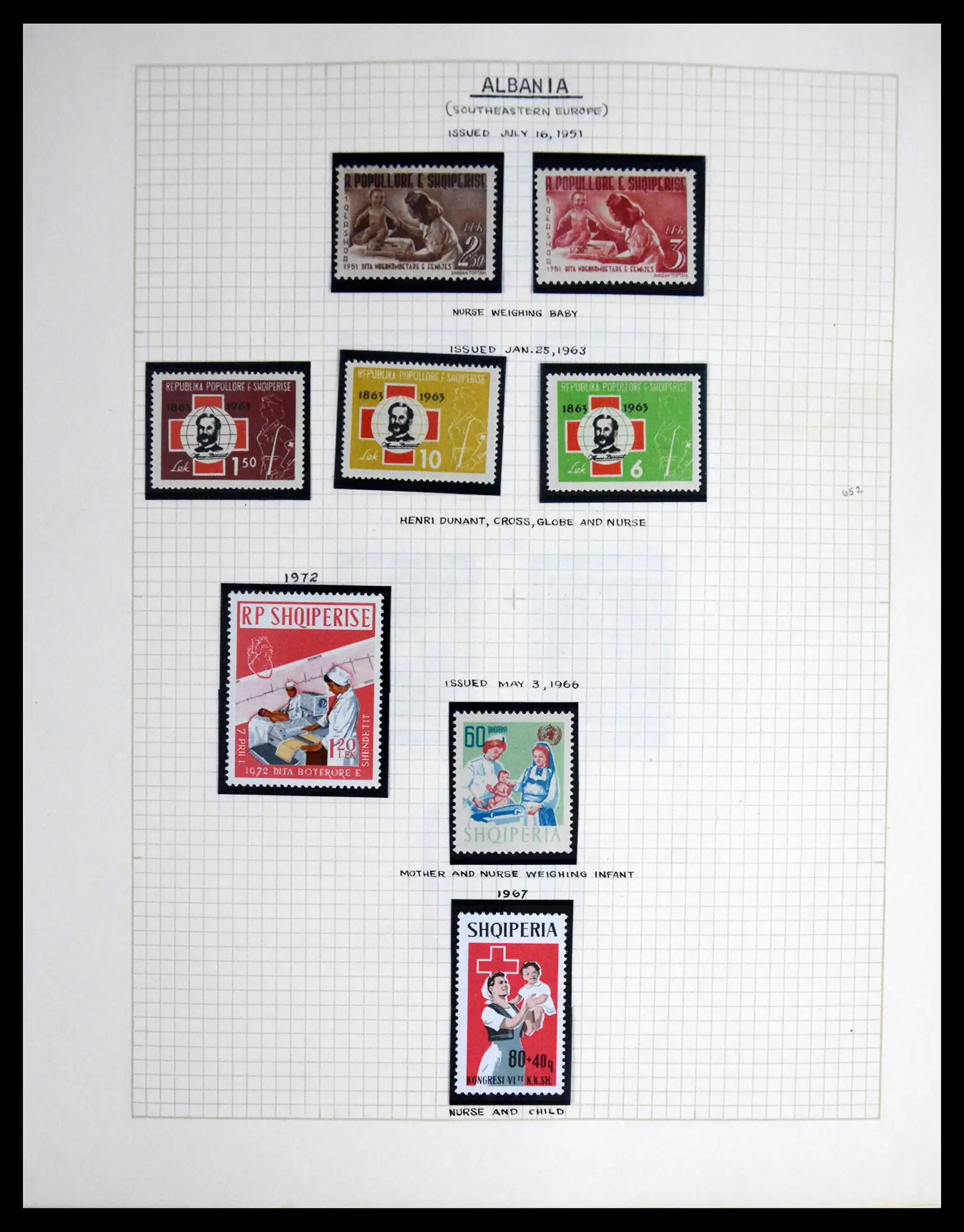 41856 0002 - Postzegelverzameling 41856 Motief Rode Kruis 1897-1974.
