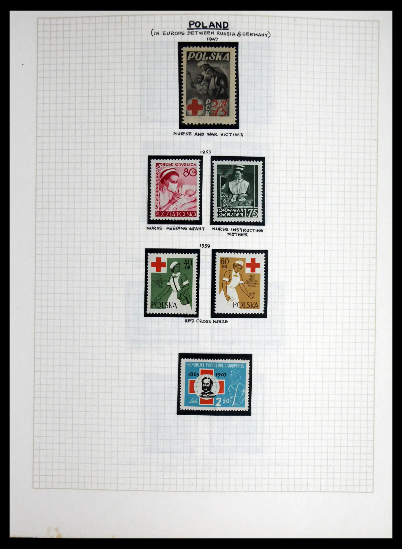 41856 0045 - Postzegelverzameling 41856 Motief Rode Kruis 1897-1974.