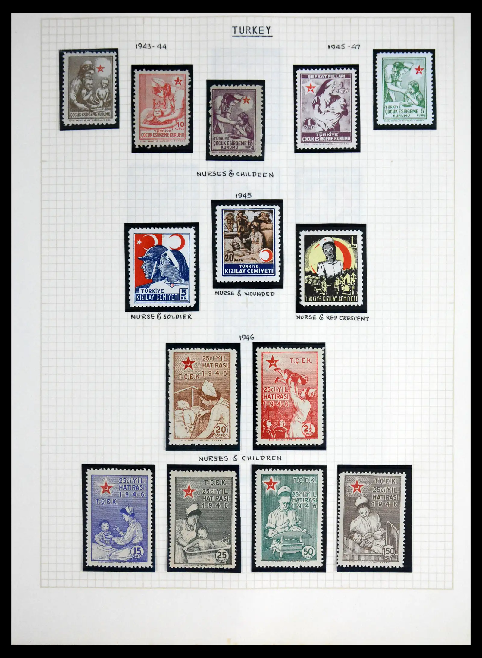 41856 0093 - Postzegelverzameling 41856 Motief Rode Kruis 1897-1974.