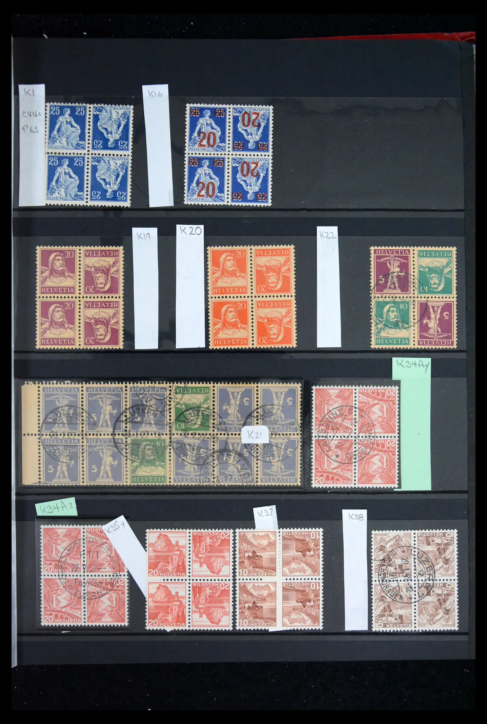 41872 0001 - Stamp collection 41872 Switzerland combinations 1910-1949.