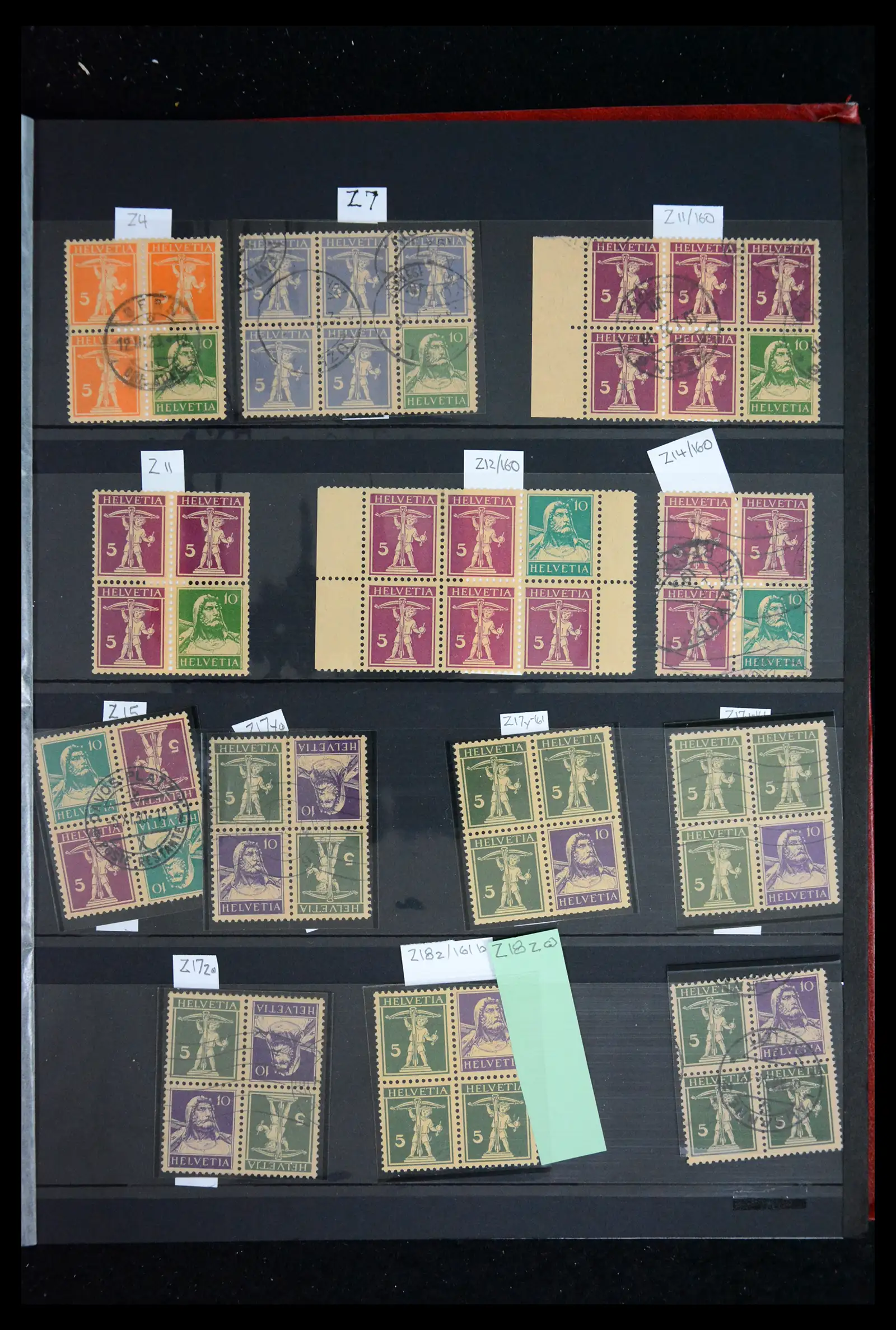 41872 0003 - Stamp collection 41872 Switzerland combinations 1910-1949.