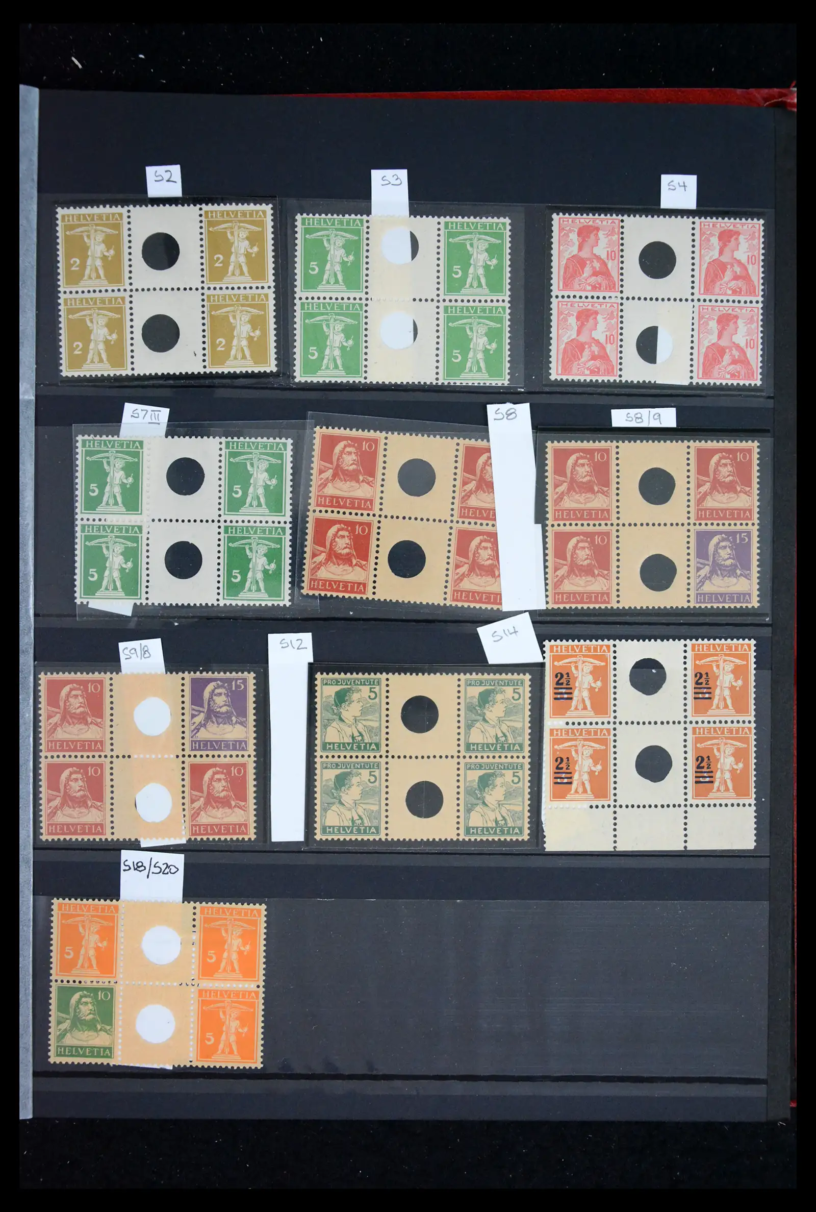 41872 0005 - Stamp collection 41872 Switzerland combinations 1910-1949.
