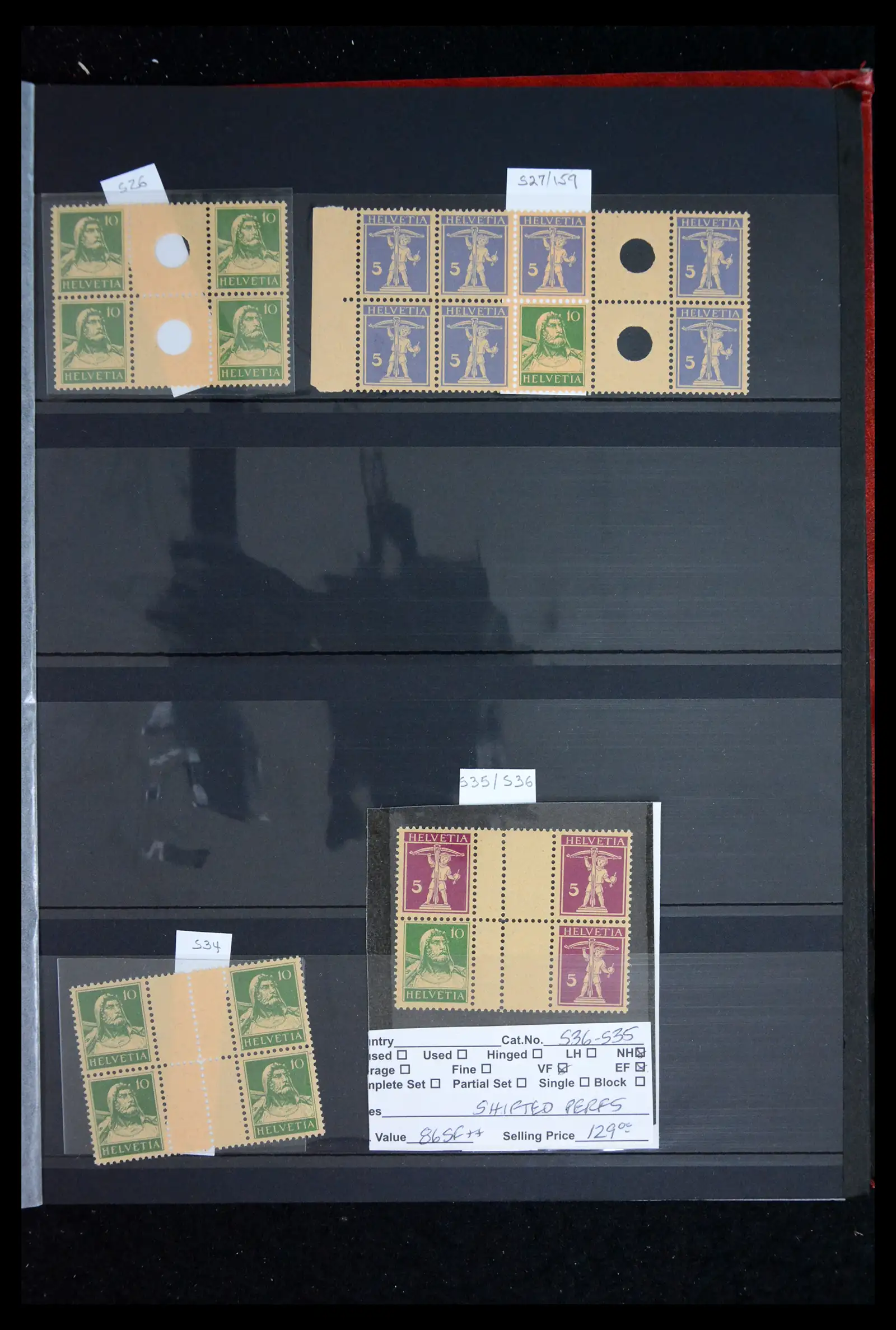 41872 0006 - Stamp collection 41872 Switzerland combinations 1910-1949.