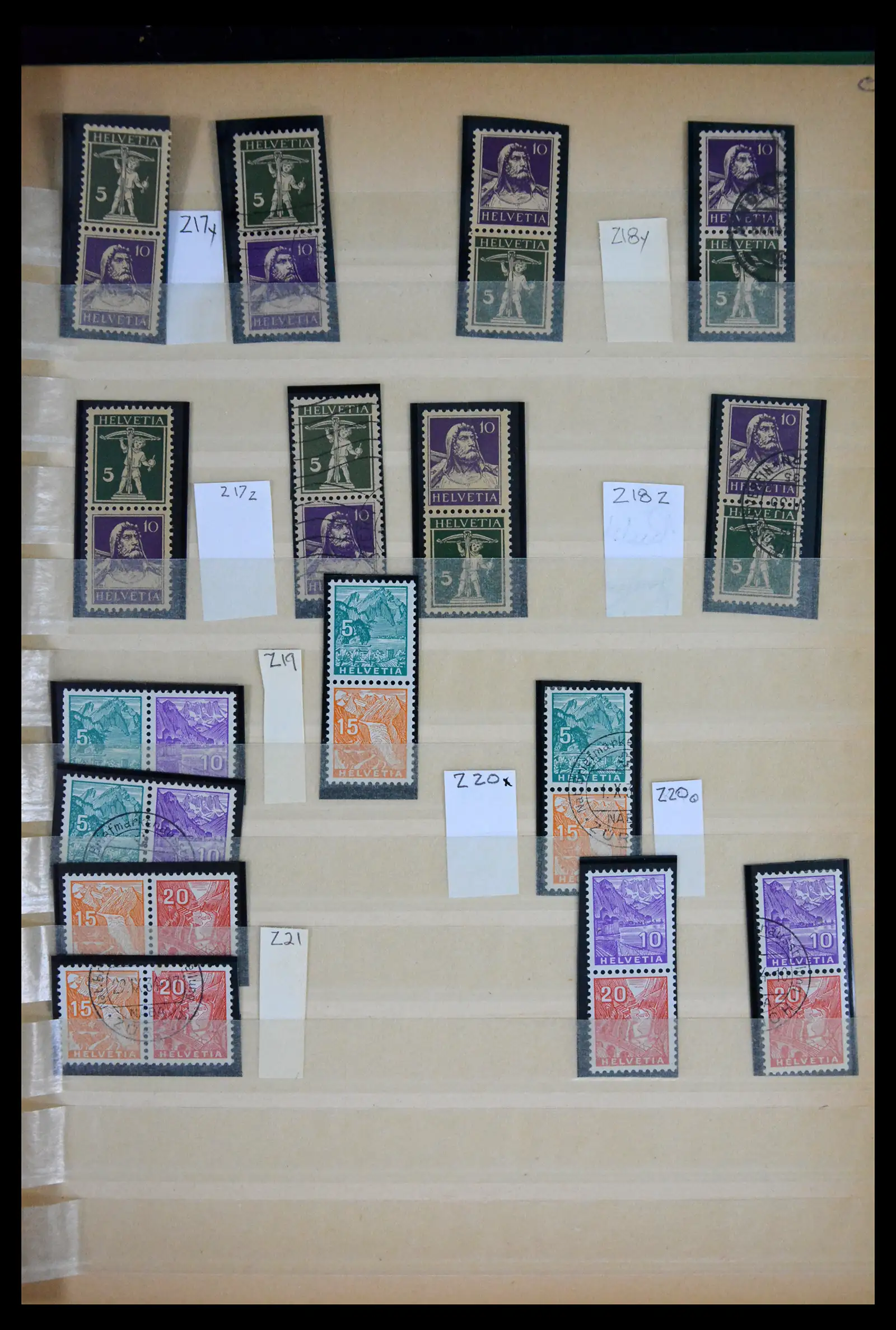41873 0002 - Postzegelverzameling 41873 Zwitserland combinaties 1914-2015.