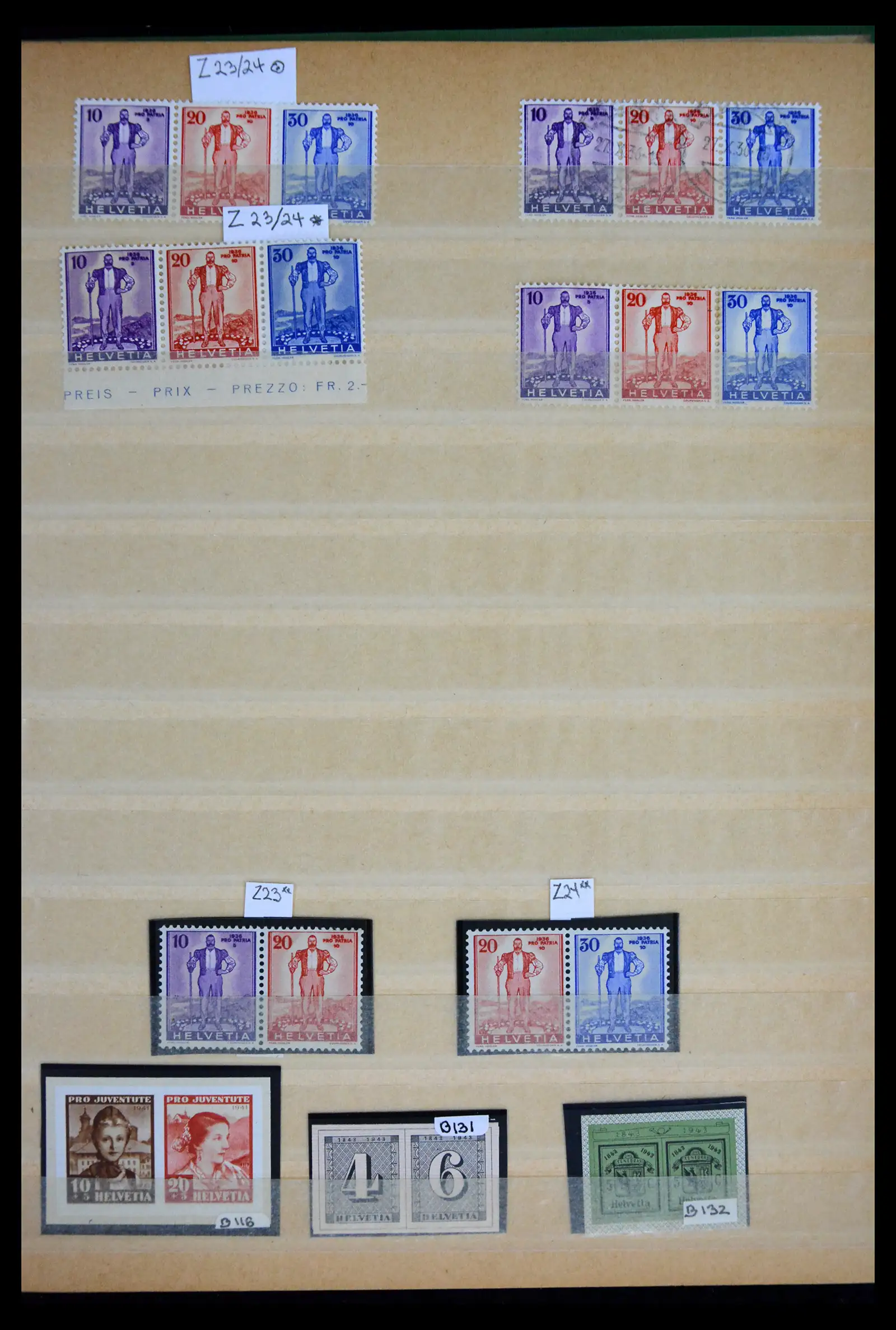 41873 0003 - Postzegelverzameling 41873 Zwitserland combinaties 1914-2015.